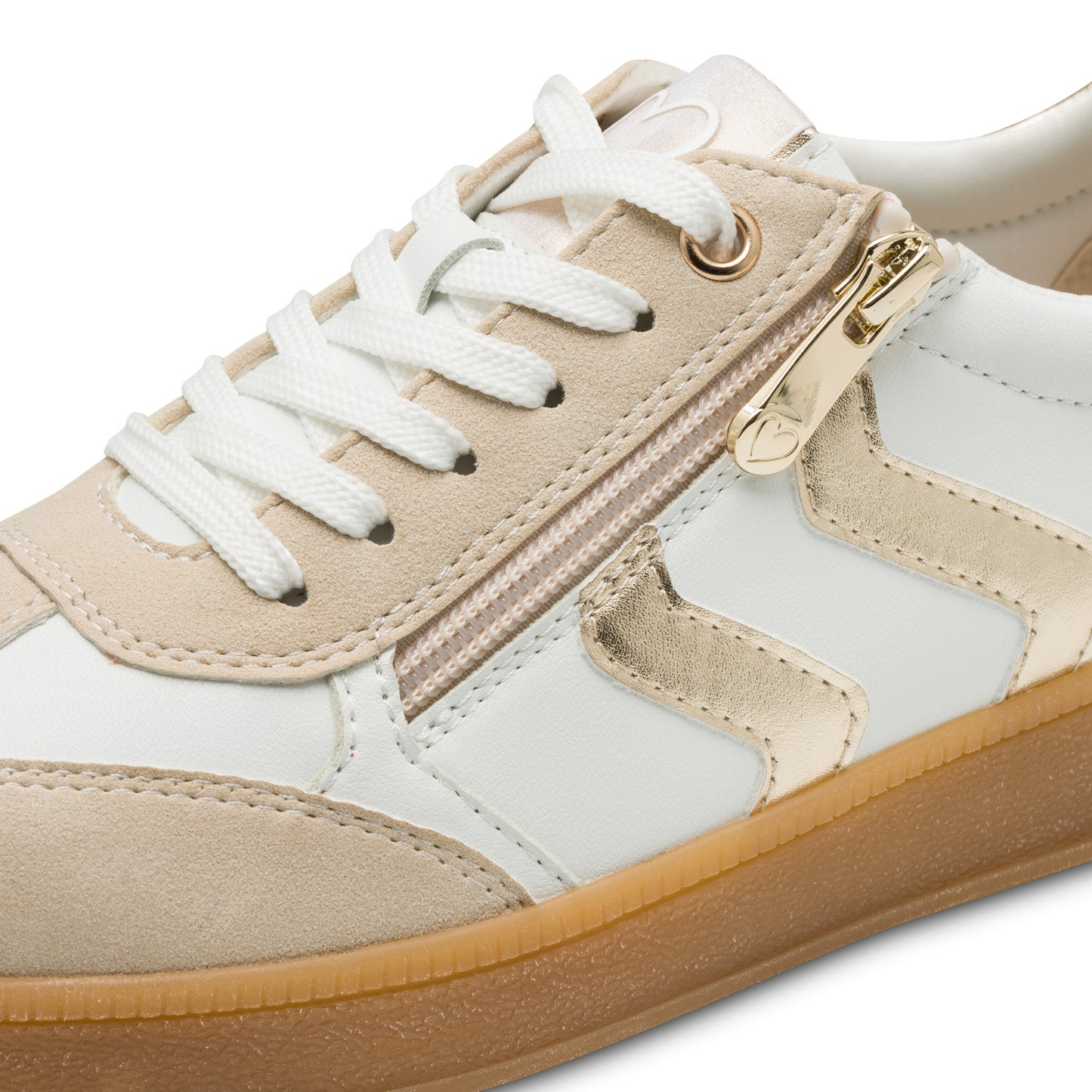Marco Tozzi 2-23739-44 137 White & Gold Combi Trainers with Zip