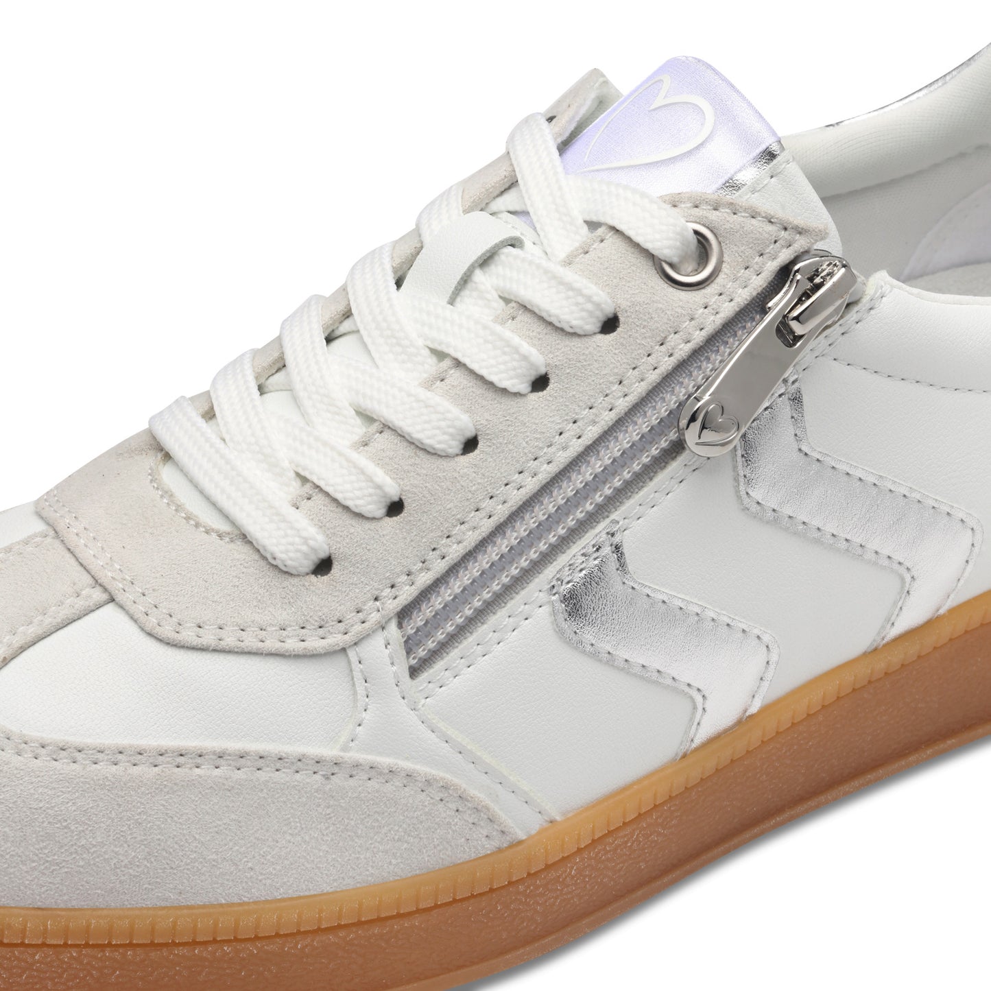 Marco Tozzi 2-23739-44 191 White & Silver Combi Trainers with Zip