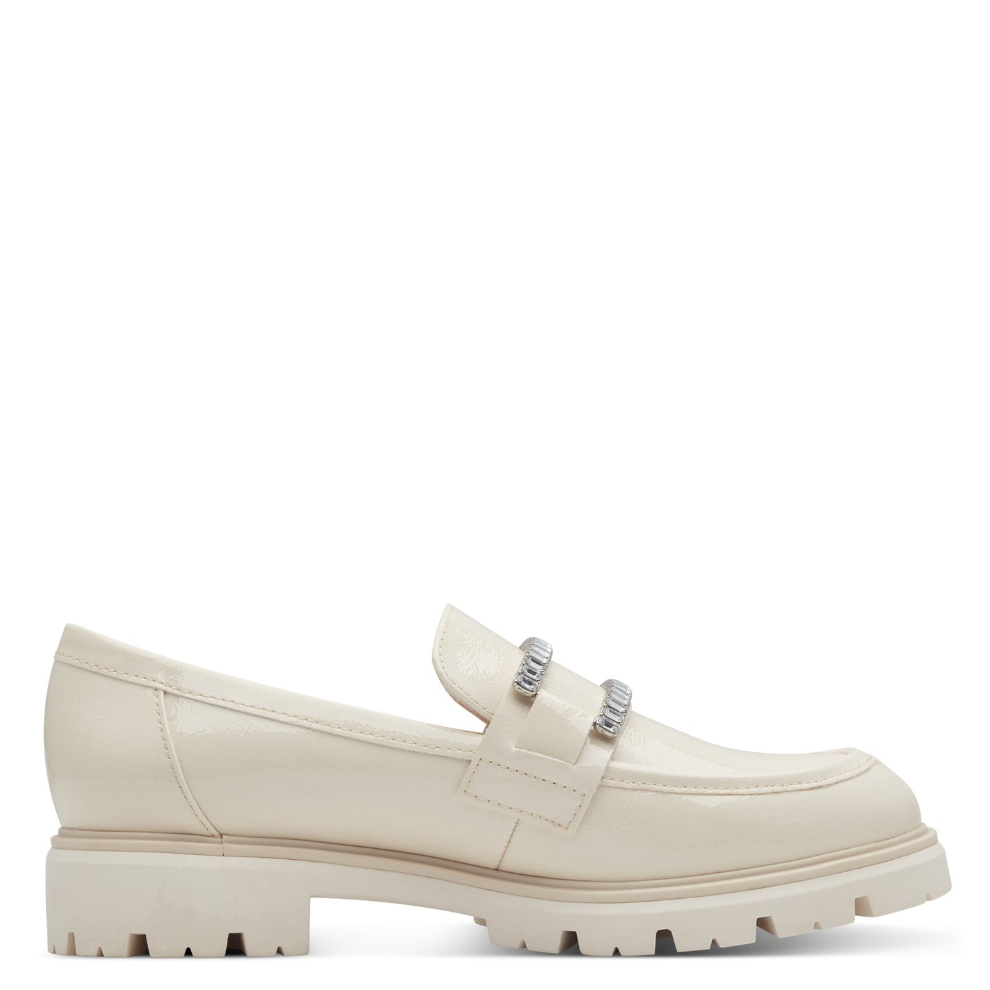 Marco Tozzi 2-24701-44 415 Cream Patent Slip On Moccasins