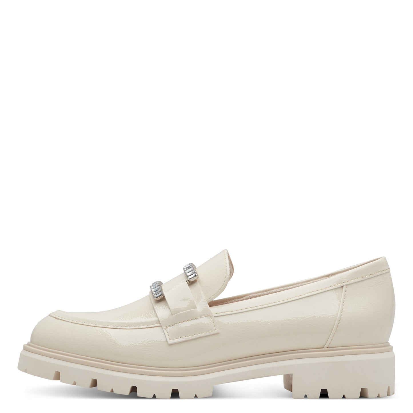 Marco Tozzi 2-24701-44 415 Cream Patent Slip On Moccasins