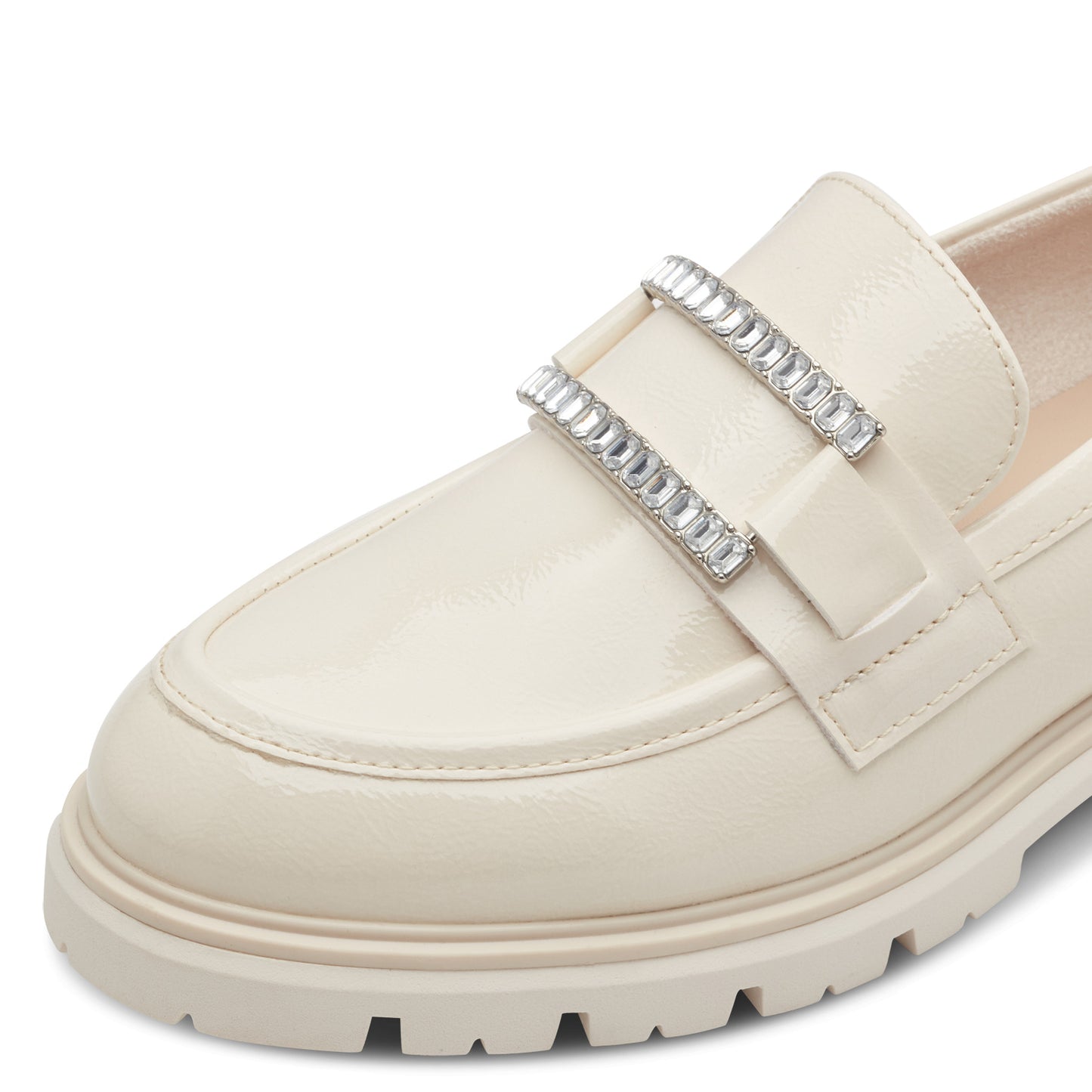 Marco Tozzi 2-24701-44 415 Cream Patent Slip On Moccasins