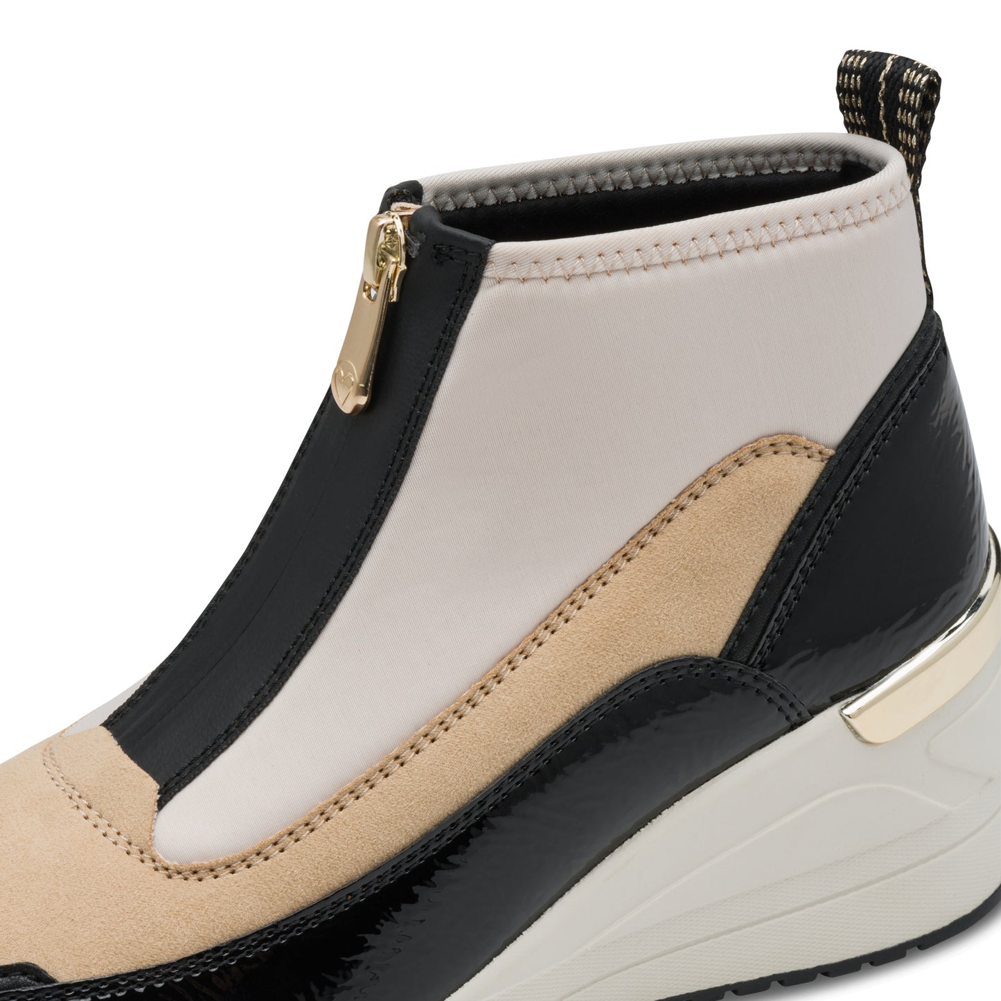 Marco Tozzi 2-24714-45 410 Cream & Black Combi Front Zip Boots