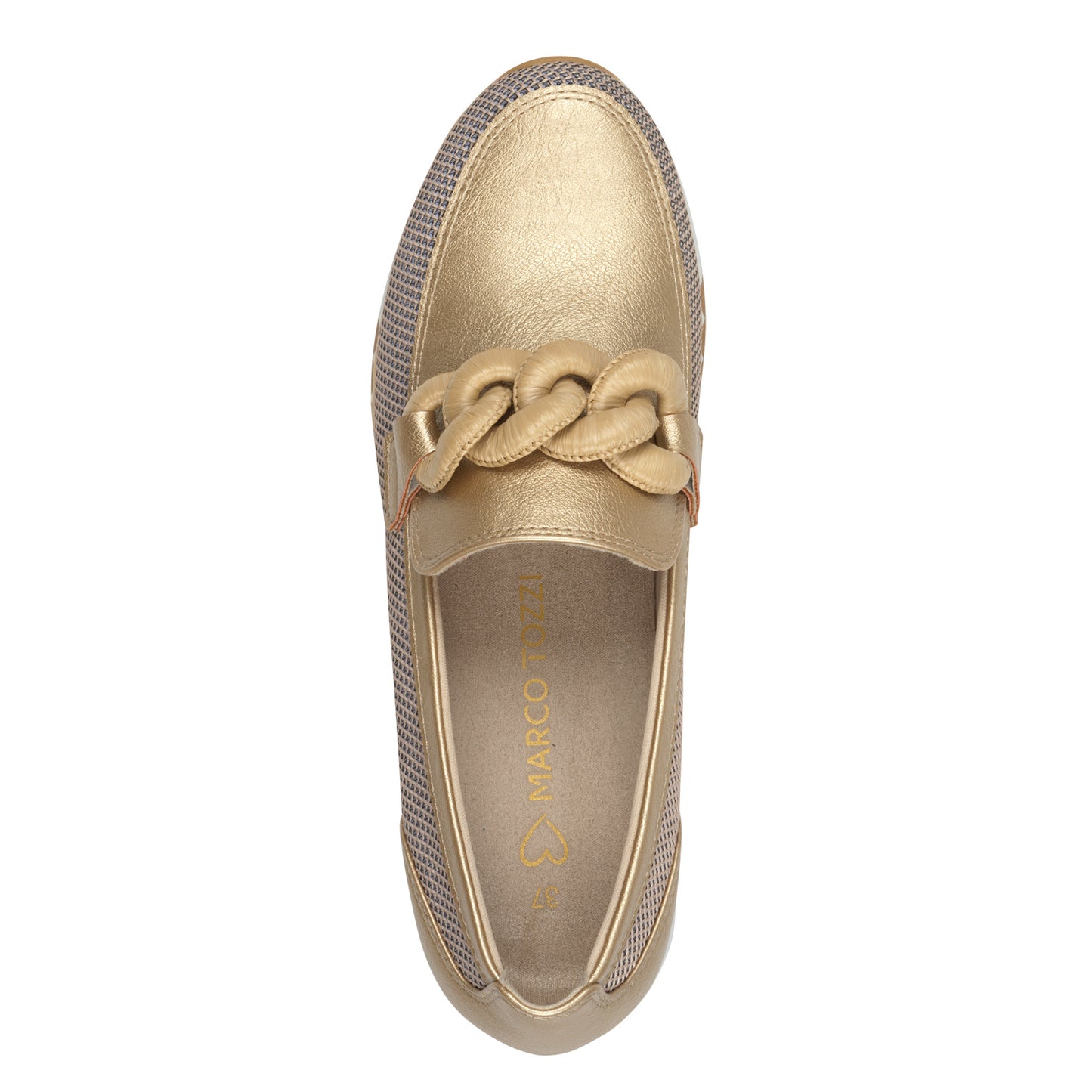Marco Tozzi 2-24720-44 943 Gold Combi Slip On Moccasins