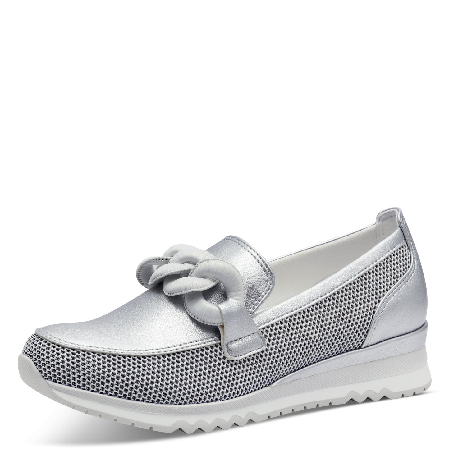 Marco Tozzi 2-24720-44 948 Silver Combi Slip On Moccasins