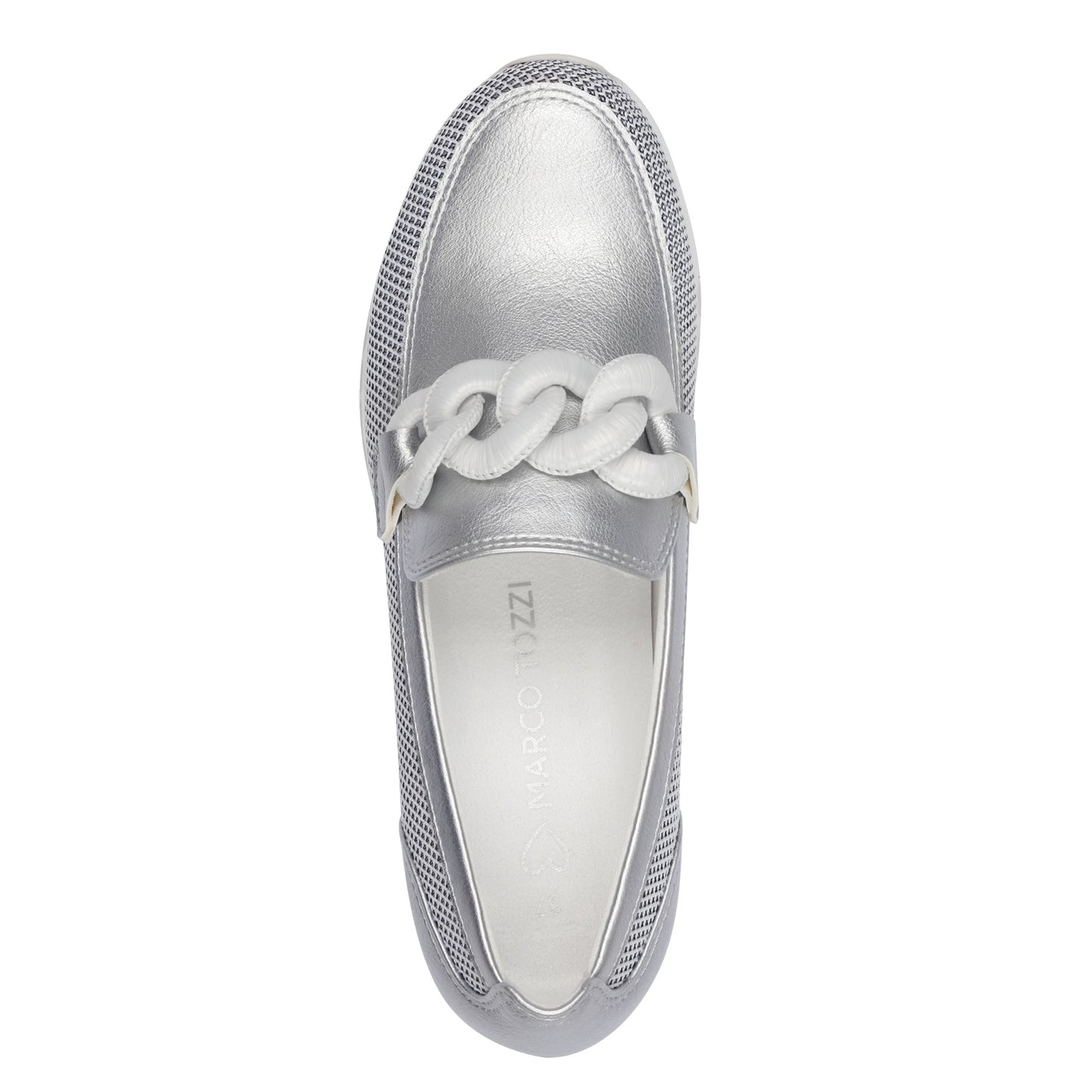 Marco Tozzi 2-24720-44 948 Silver Combi Slip On Moccasins