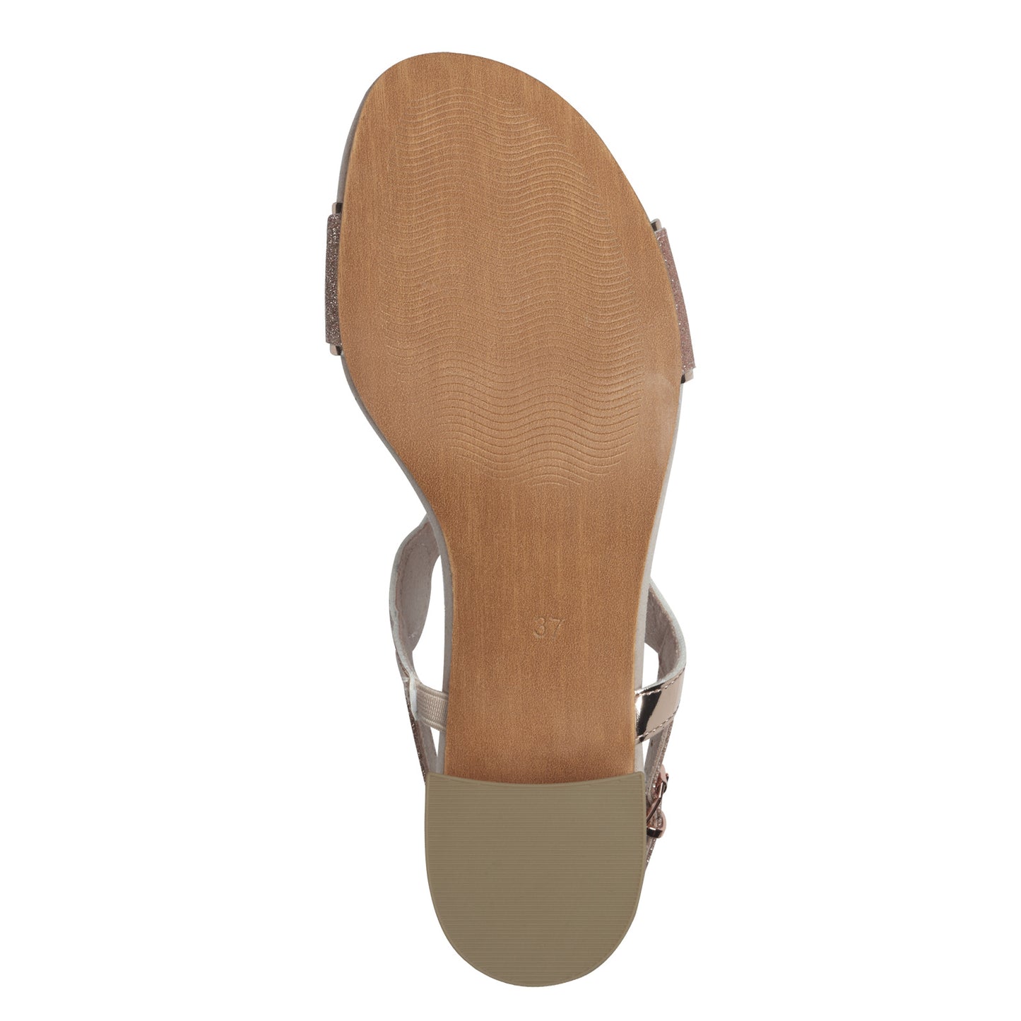 Marco Tozzi 2-28231-44 942 Rose Gold Combi Slingback Block Heel Sandals