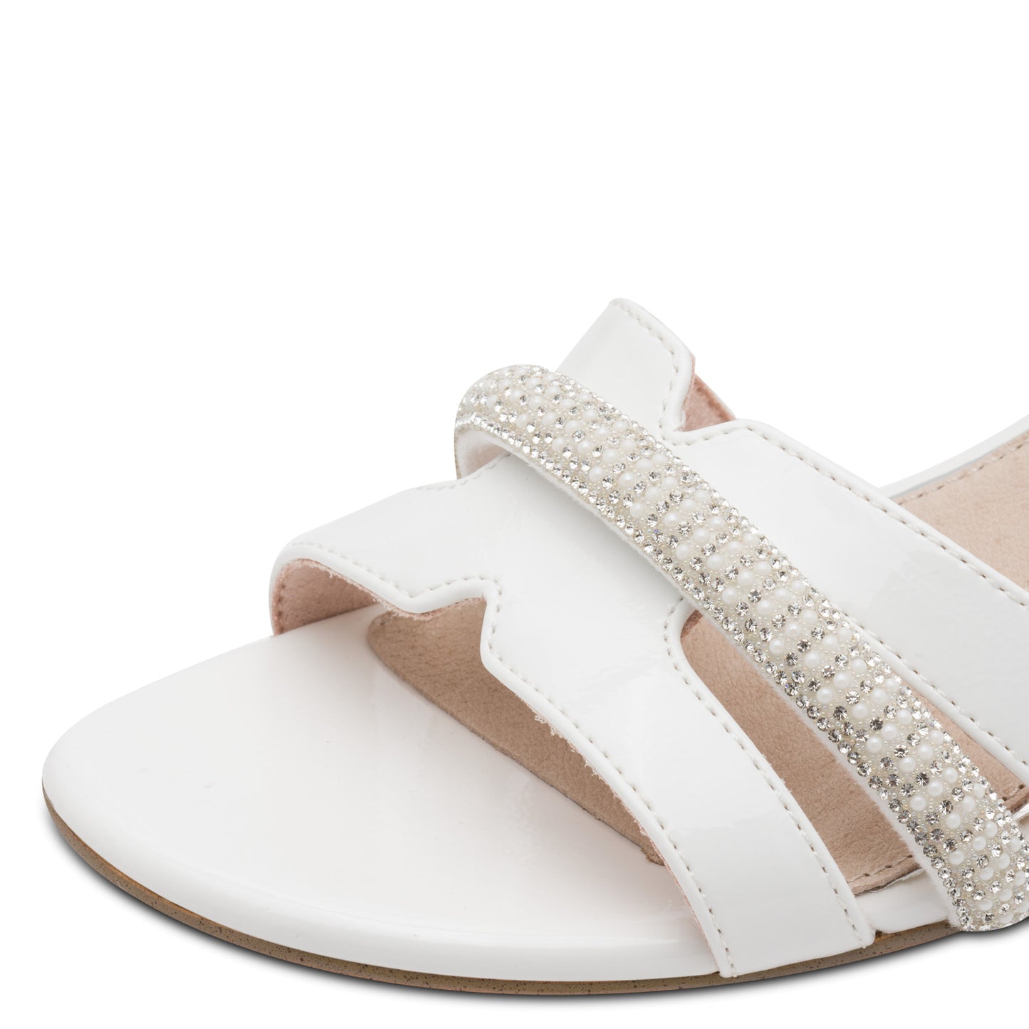 Marco Tozzi 2-88301-46 418 Ivory Patent Slingback Block Heel Sandals