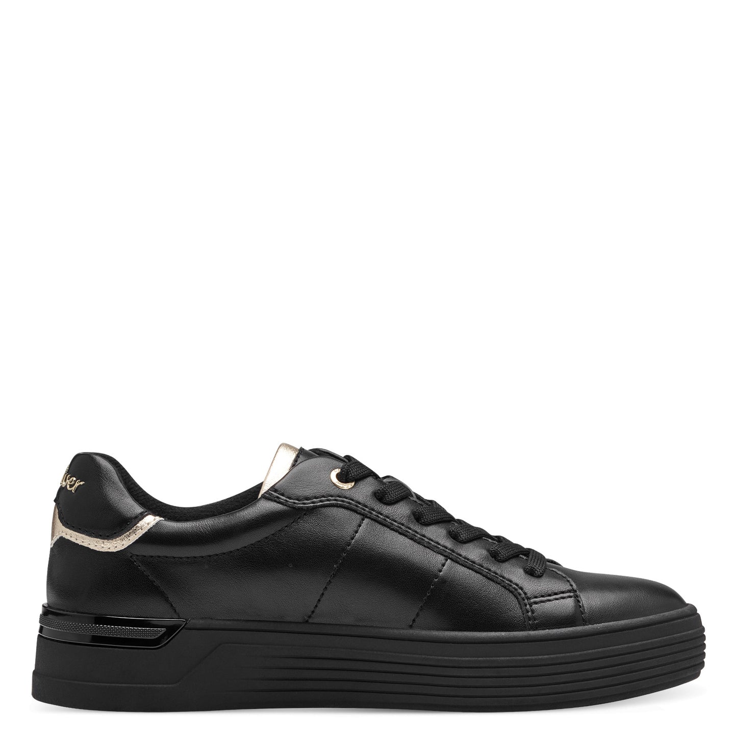 s.Oliver 5-23603-42-001 Black & Gold Trainers