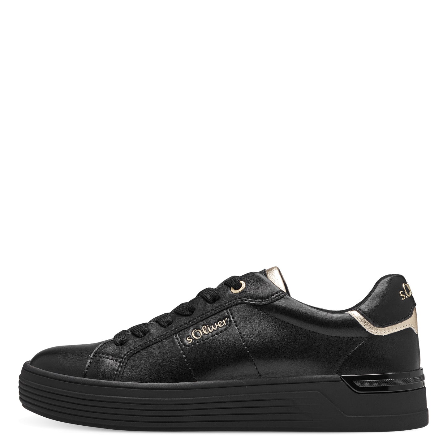 s.Oliver 5-23603-42-001 Black & Gold Trainers