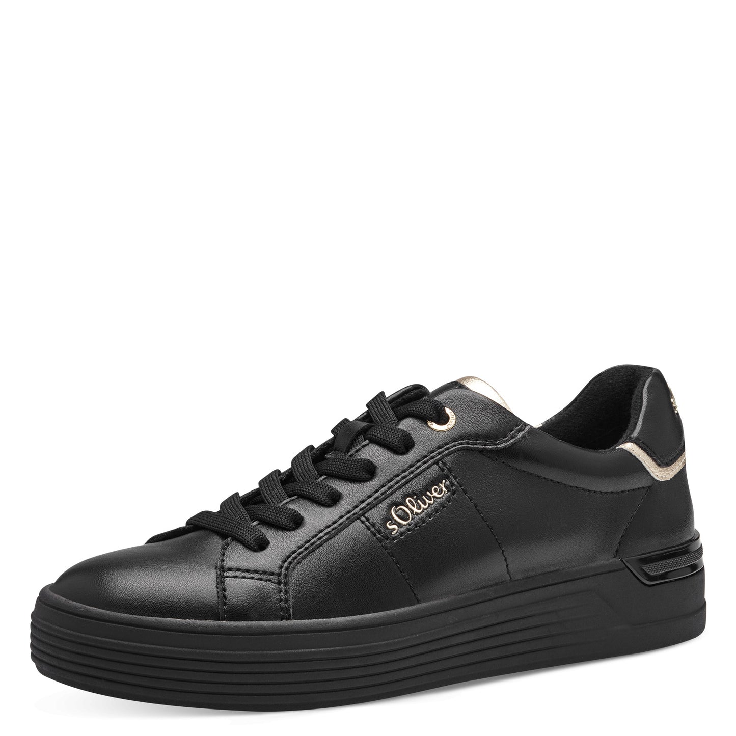 s.Oliver 5-23603-42-001 Black & Gold Trainers