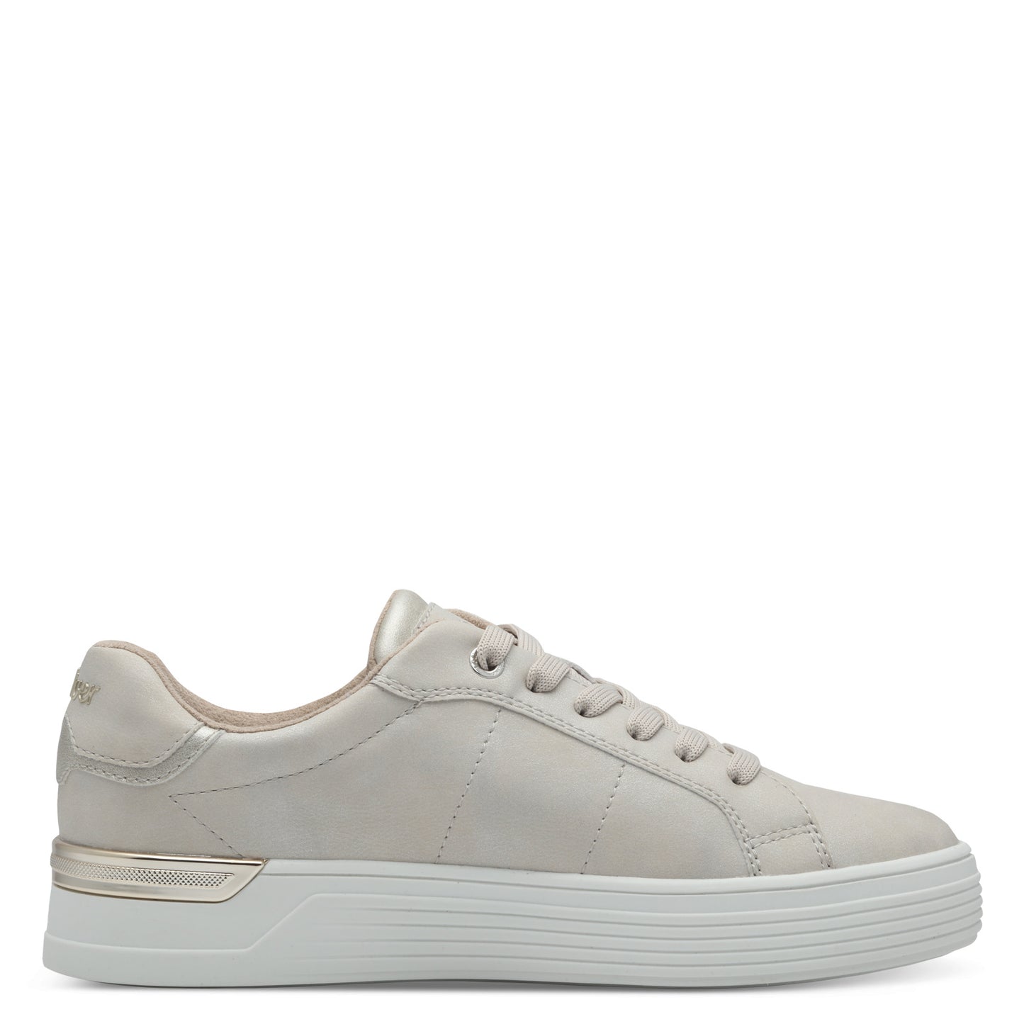 s.Oliver 5-23603-42-403 Champagne Cream/Gold Heel Trainers
