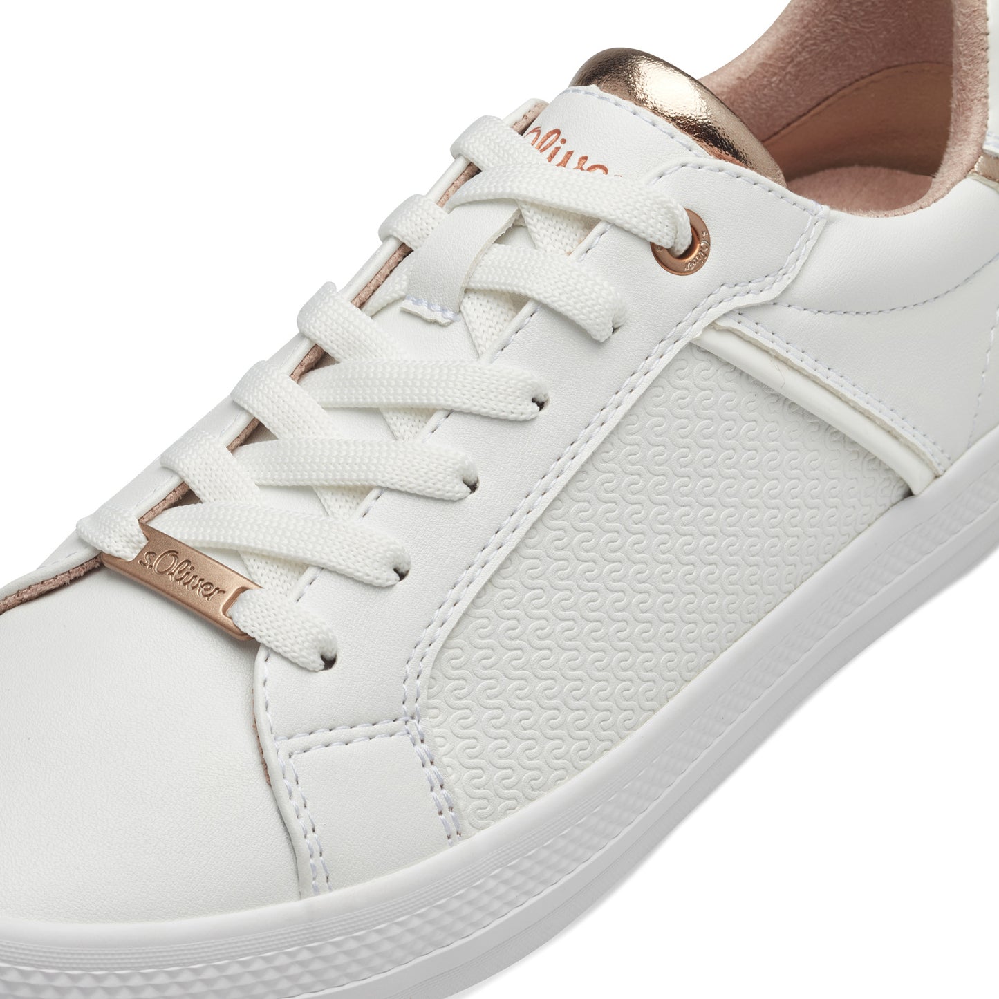 s.Oliver 5-23642-42-100 White & Gold Combi Trainers