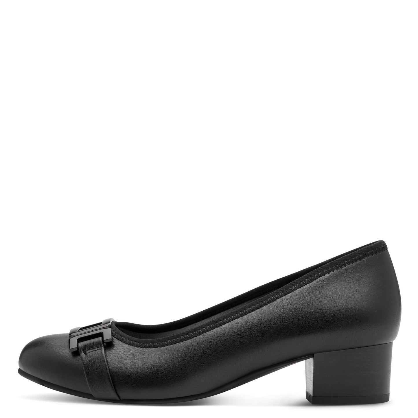 Jana Shoes 8-22368-45 001 Black H Fit Slip On Block Heels