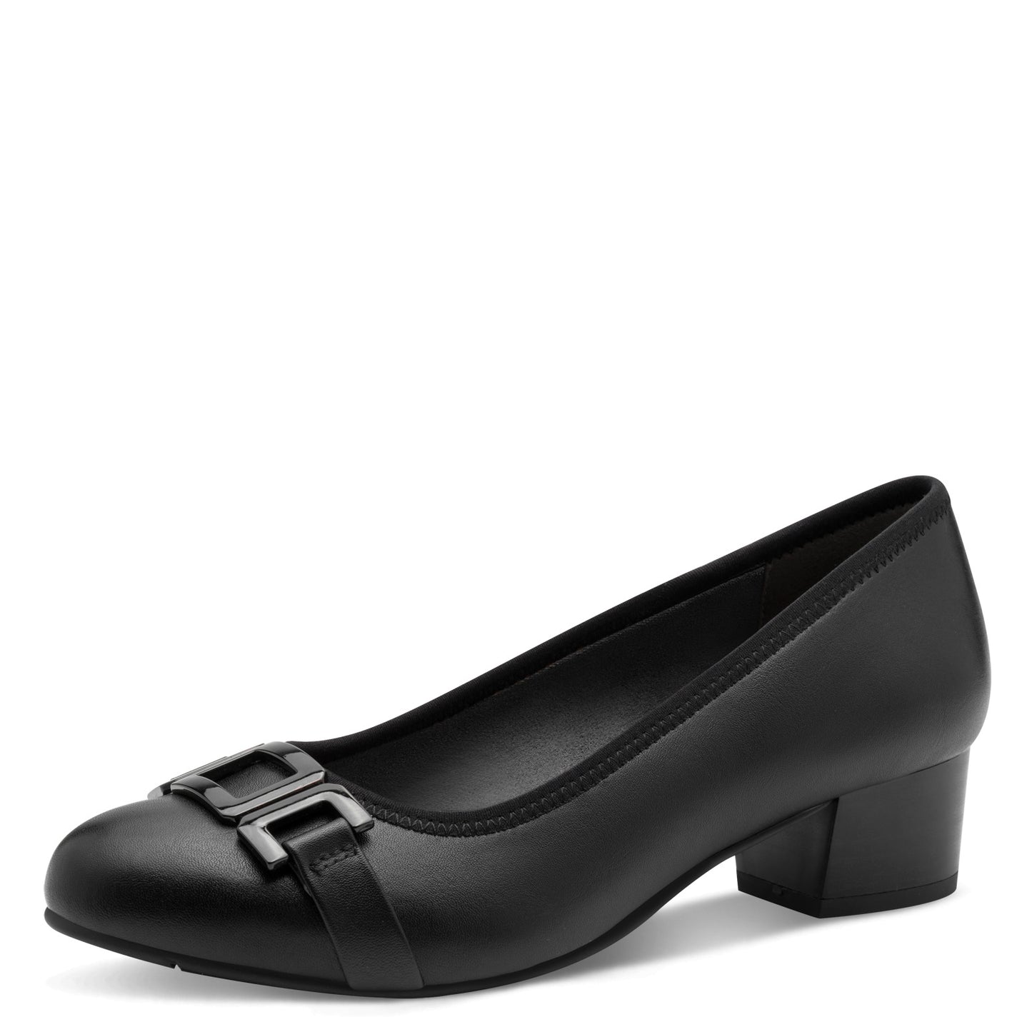 Jana Shoes 8-22368-45 001 Black H Fit Slip On Block Heels