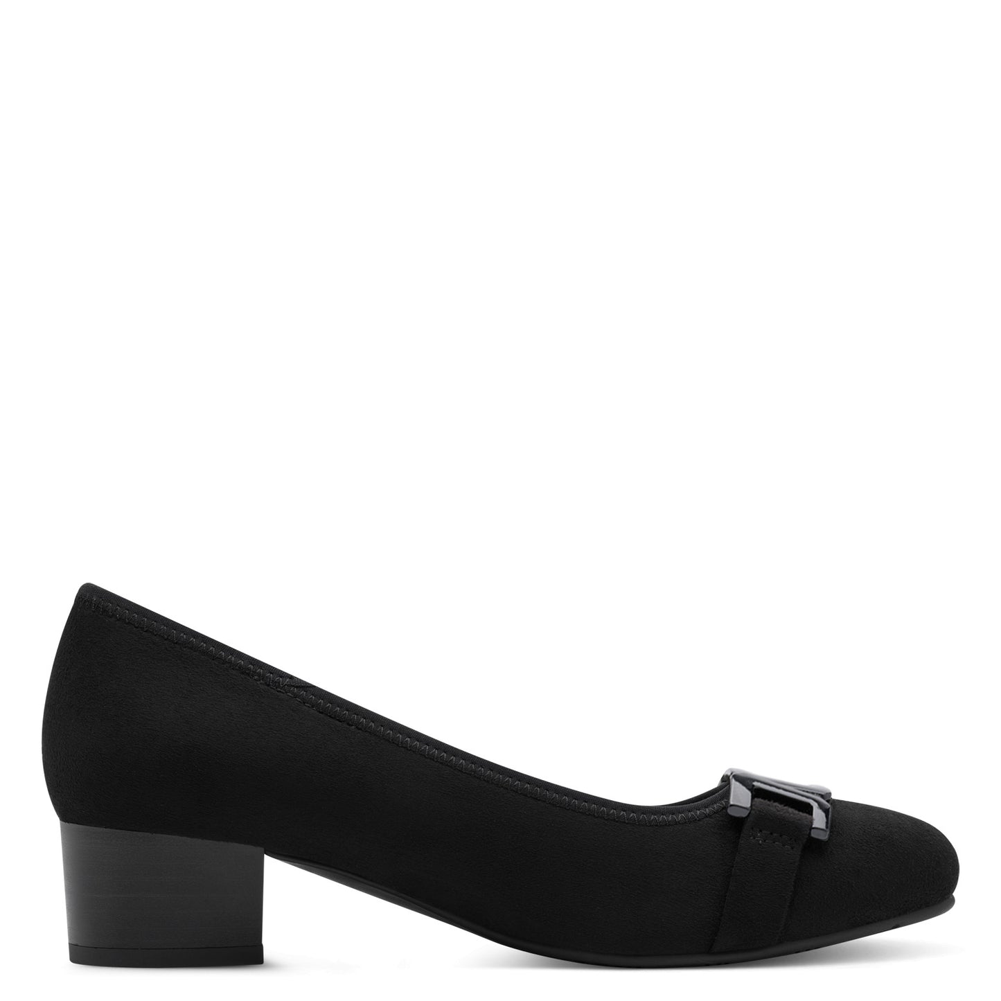 Jana Shoes 8-22369-45 001 Black H Fit Slip On Block Heels - Vegan