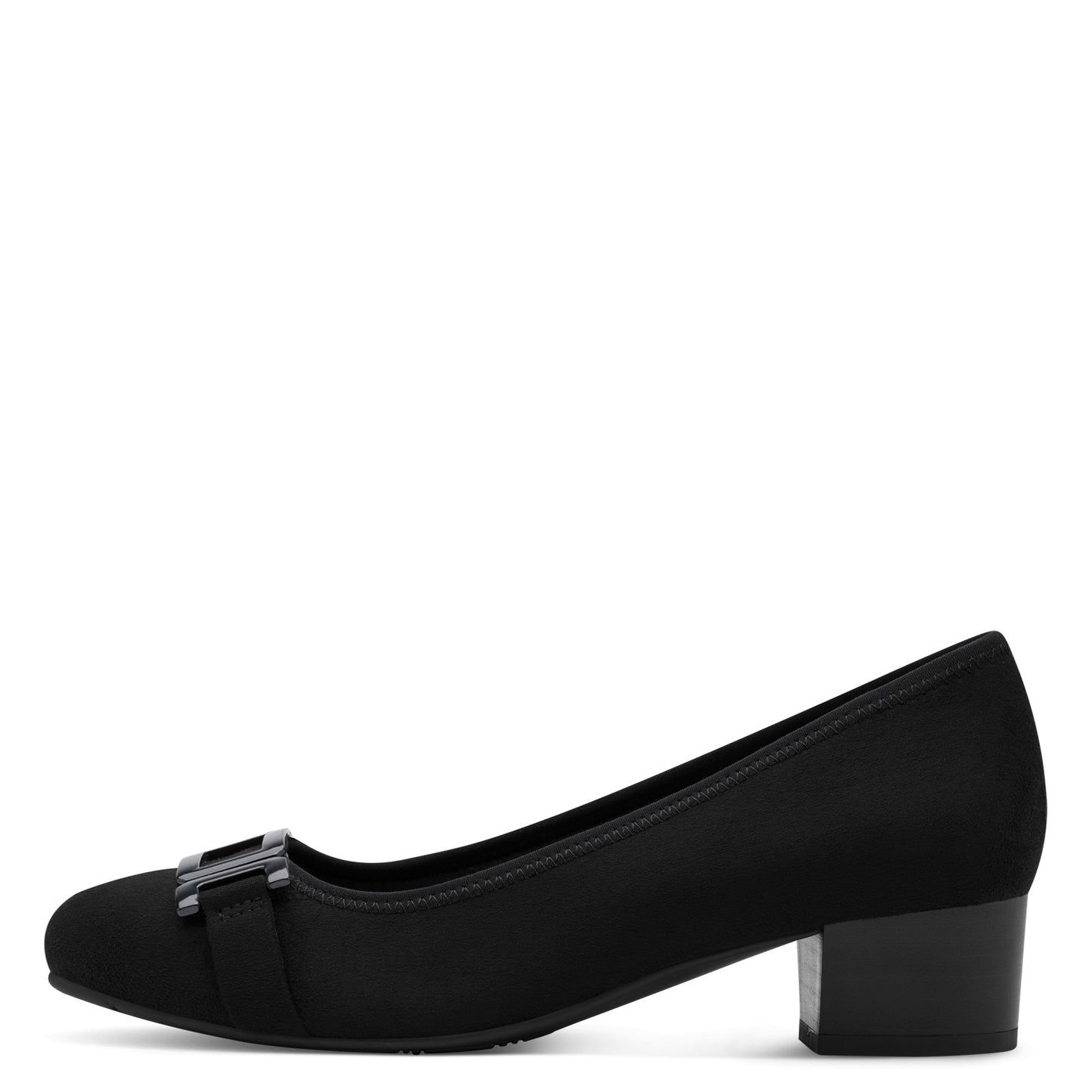 Jana Shoes 8-22369-45 001 Black H Fit Slip On Block Heels - Vegan