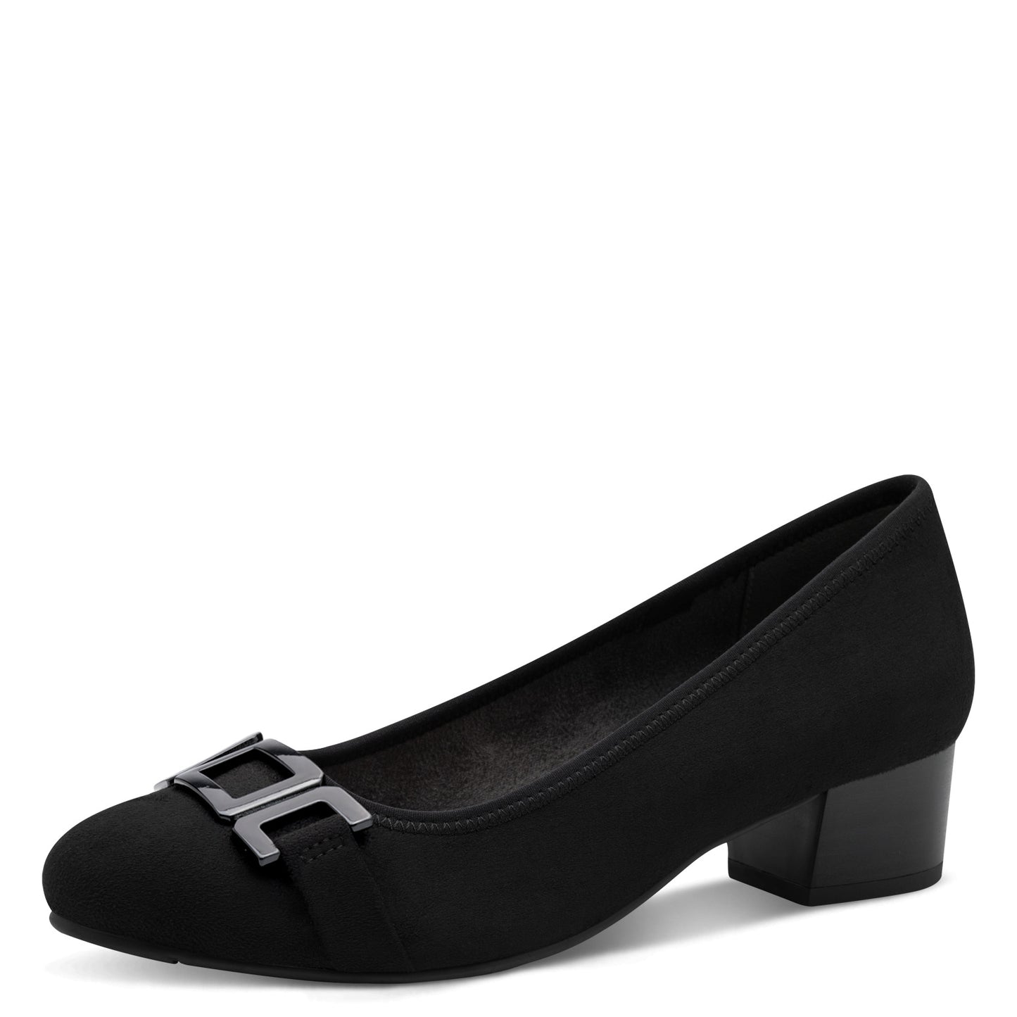 Jana Shoes 8-22369-45 001 Black H Fit Slip On Block Heels - Vegan