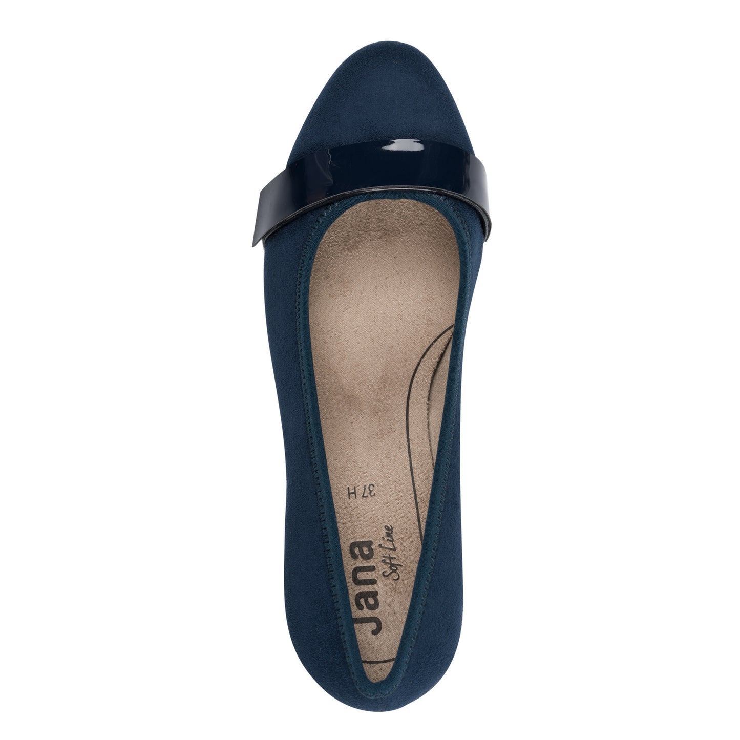 Jana Shoes 8-22467-42 881 H Fit Navy/Navy Patent Slip On Block Heels