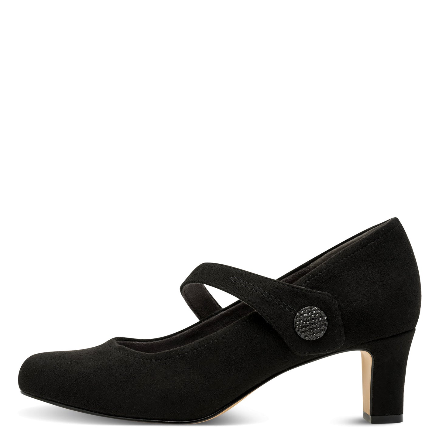 Jana Shoes 8-22473-41 001 Black H Fit Velcro Heels - Vegan