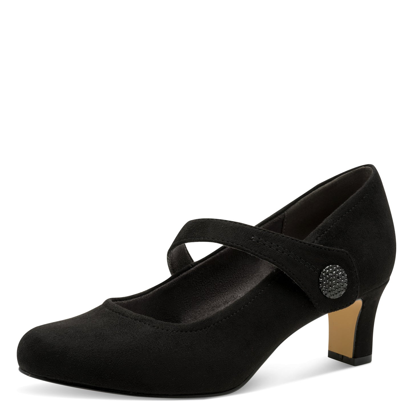 Jana Shoes 8-22473-41 001 Black H Fit Velcro Heels - Vegan