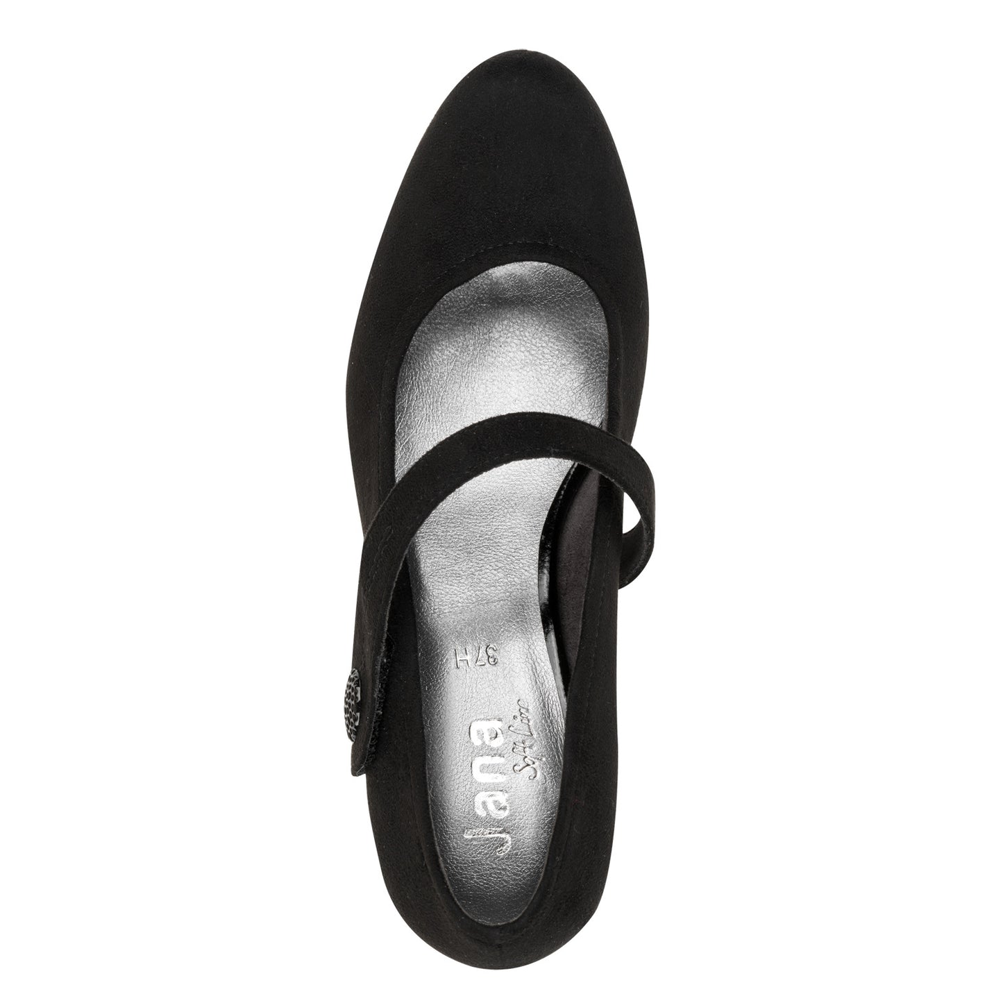 Jana Shoes 8-22473-41 001 Black H Fit Velcro Heels - Vegan