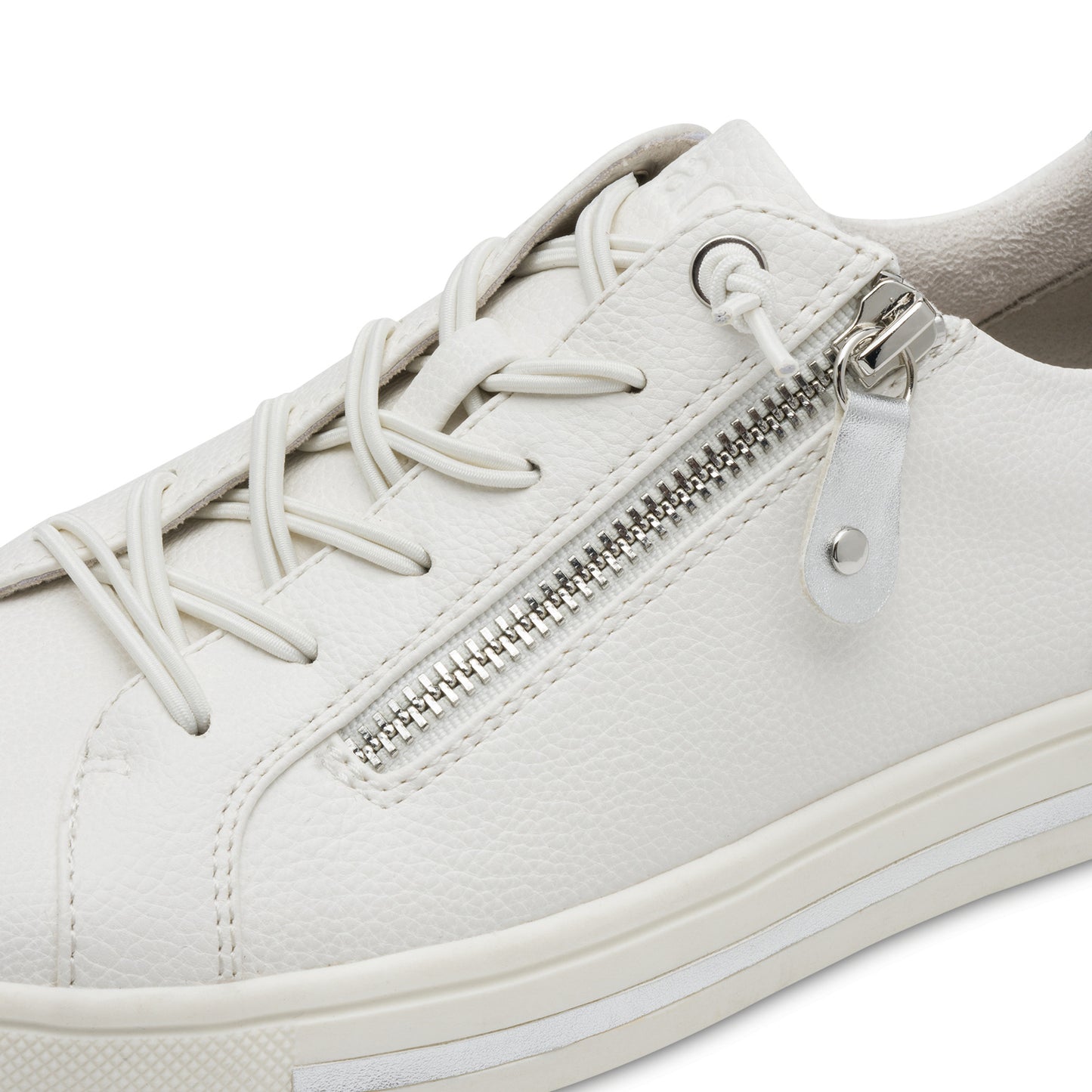 Jana Shoes 8-23660-42 191 White/Silver H Fit Vegan Trainers with Zip