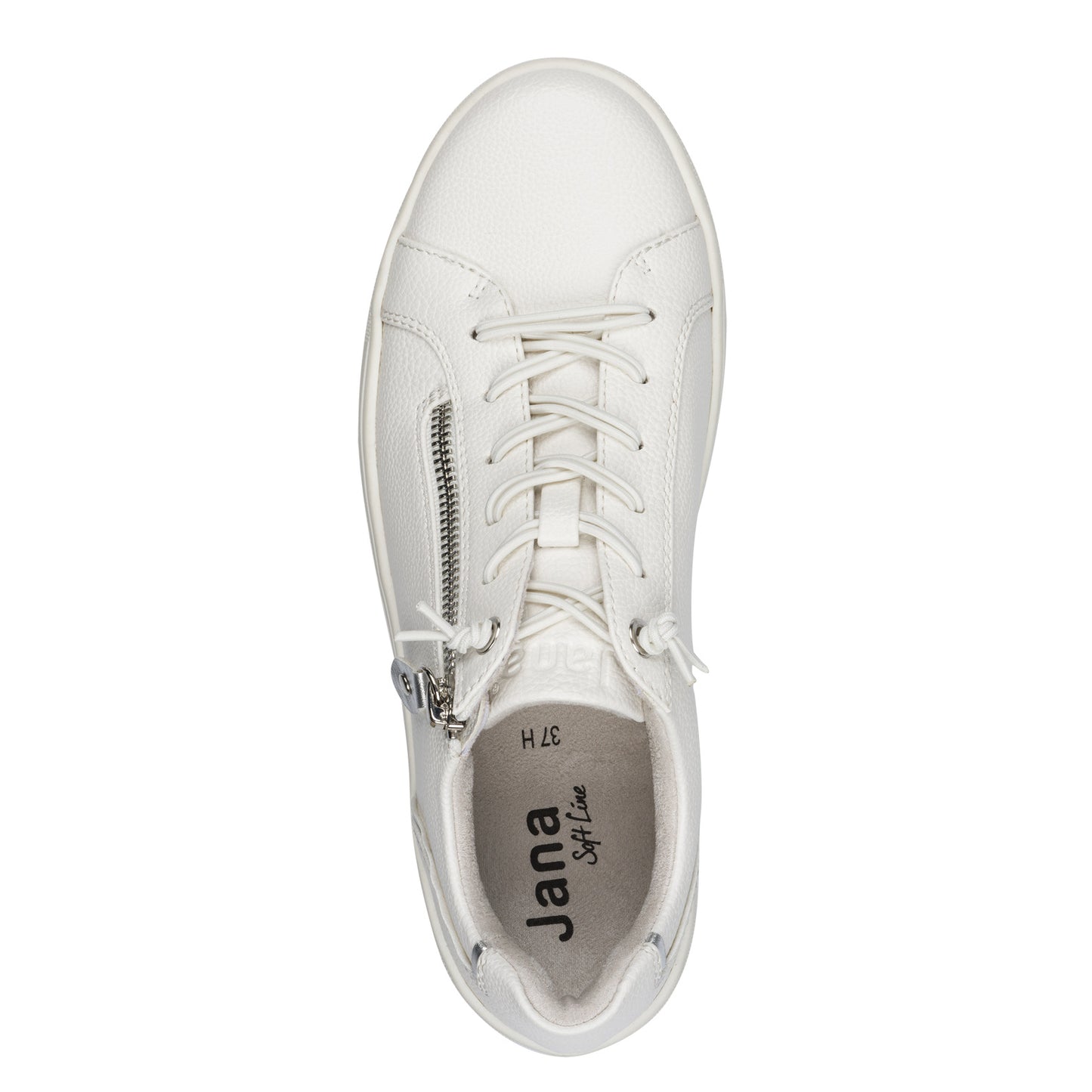 Jana Shoes 8-23660-42 191 White/Silver H Fit Vegan Trainers with Zip