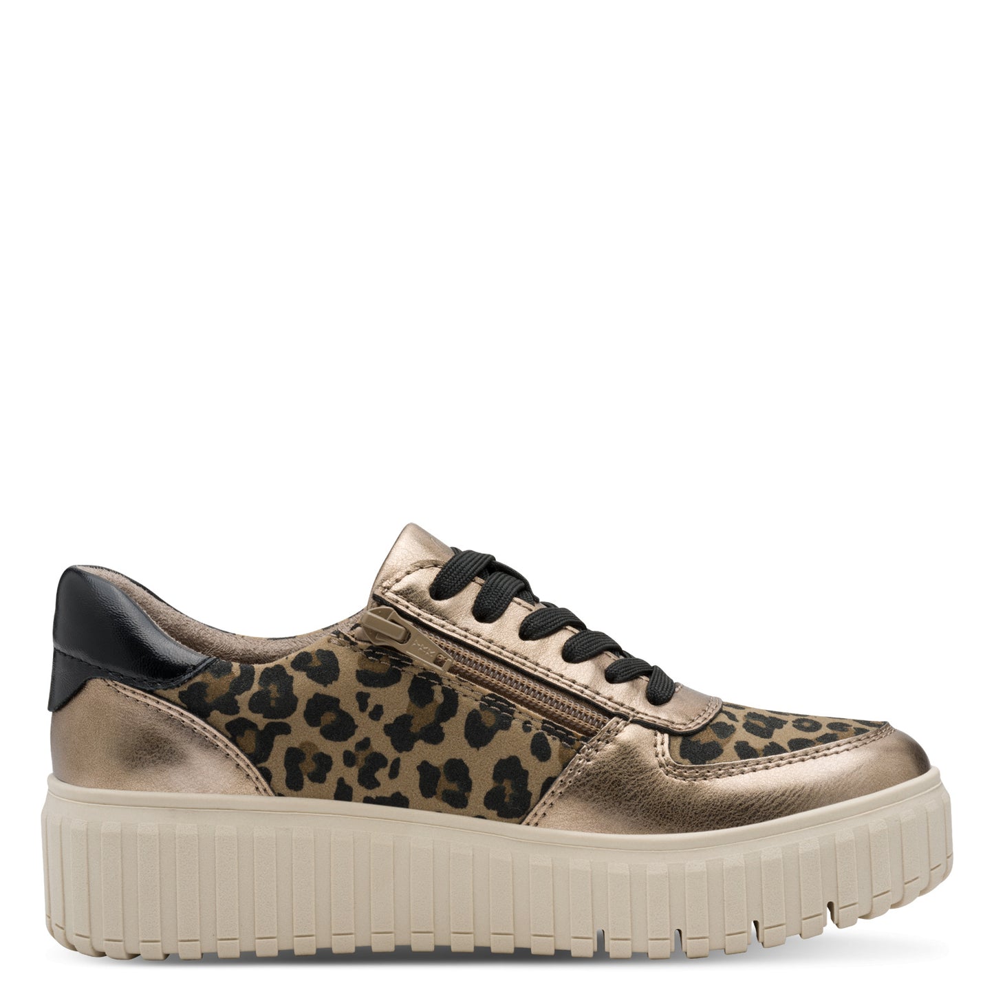 Jana Shoes 8-23666-45 905 H Fit Gold Leopard Combi Sneakers