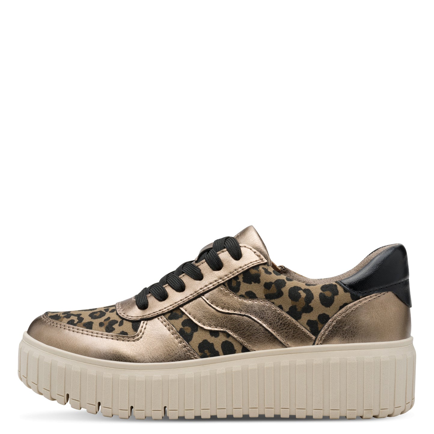 Jana Shoes 8-23666-45 905 H Fit Gold Leopard Combi Sneakers