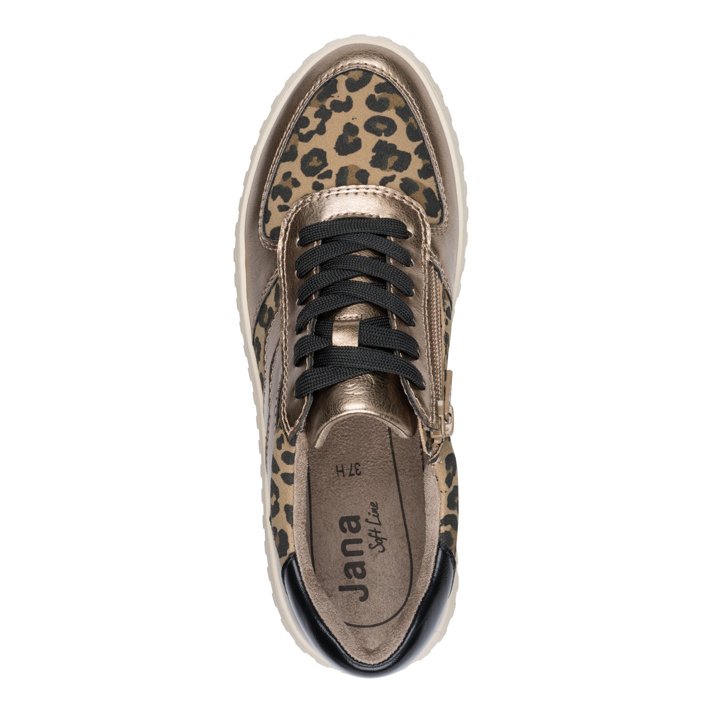 Jana Shoes 8-23666-45 905 H Fit Gold Leopard Combi Sneakers