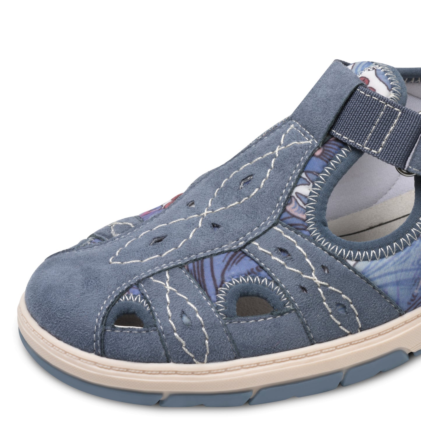 Jana Shoes 8-23671-44-802 Blue Denim Multi Velcro Shoes