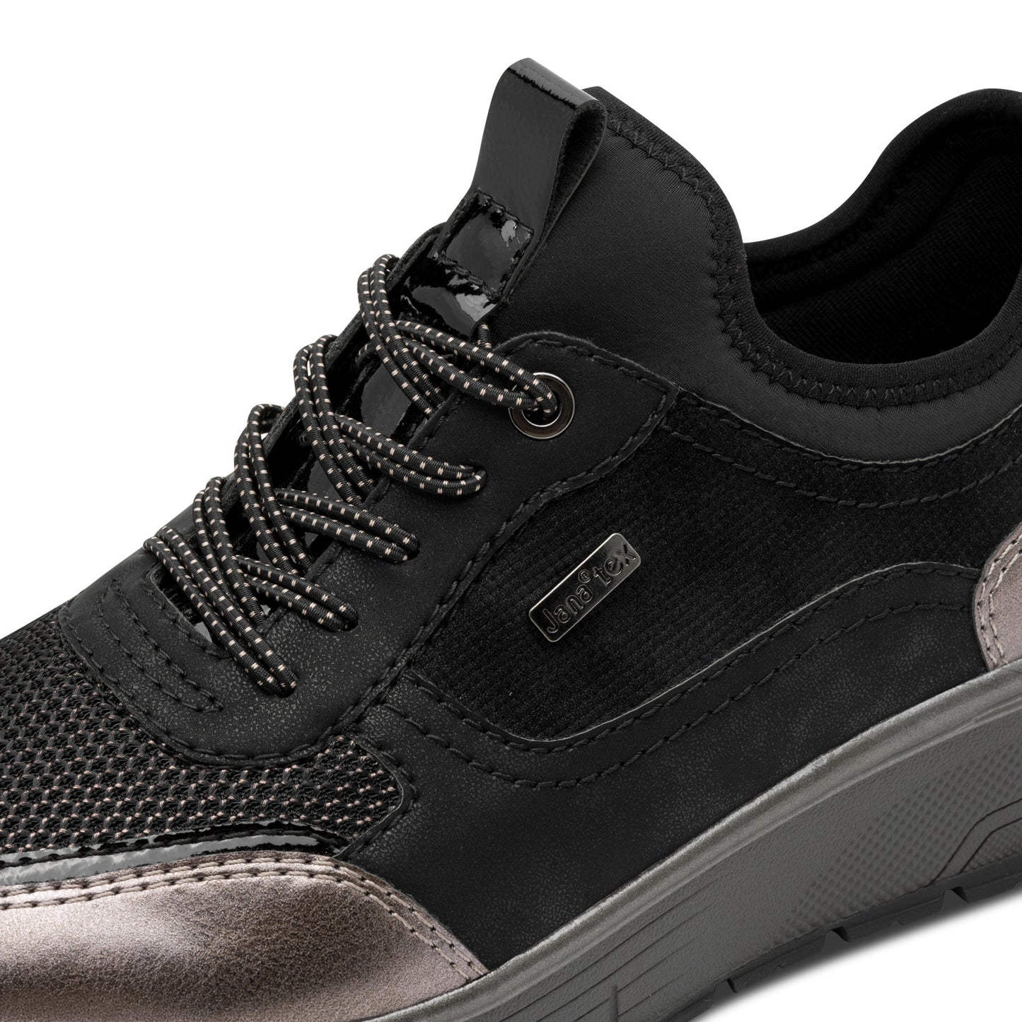 Jana Shoes 8-23760-45 001 H Fit Black Combi Slip On Sneakers