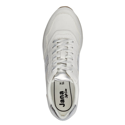 Jana Shoes 8-23762-42-191 White/Silver Vegan Trainers