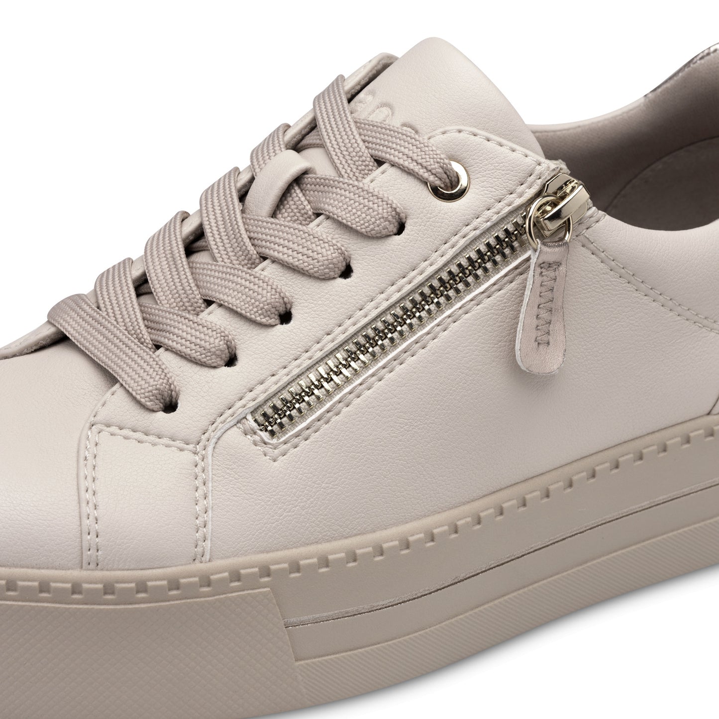 Jana Shoes 8-23767-43 411 Ivory Trainers with Gold Zip