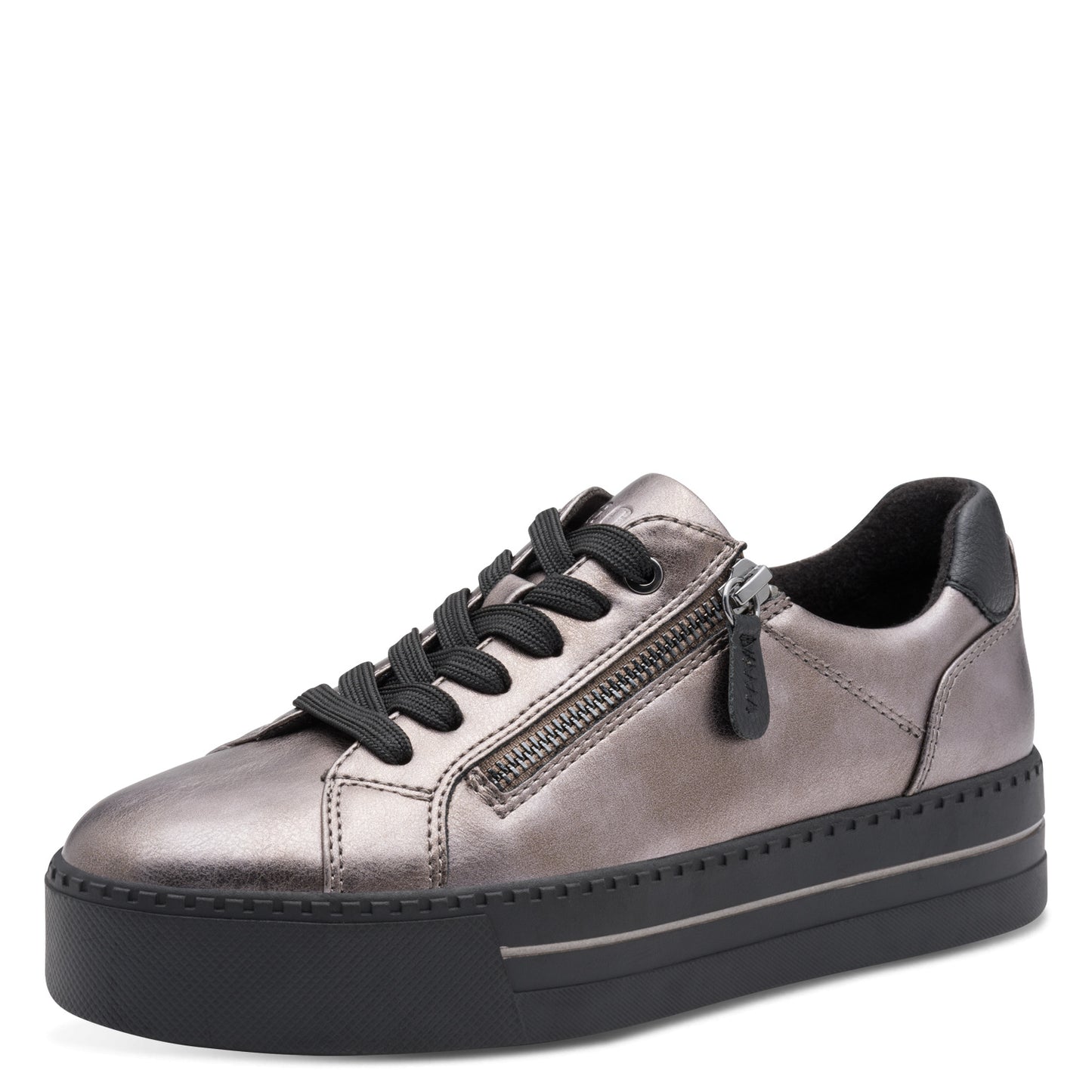 Jana Shoes 8-23767-43 906 H Fit Pewter & Black Combi Trainers - Vegan