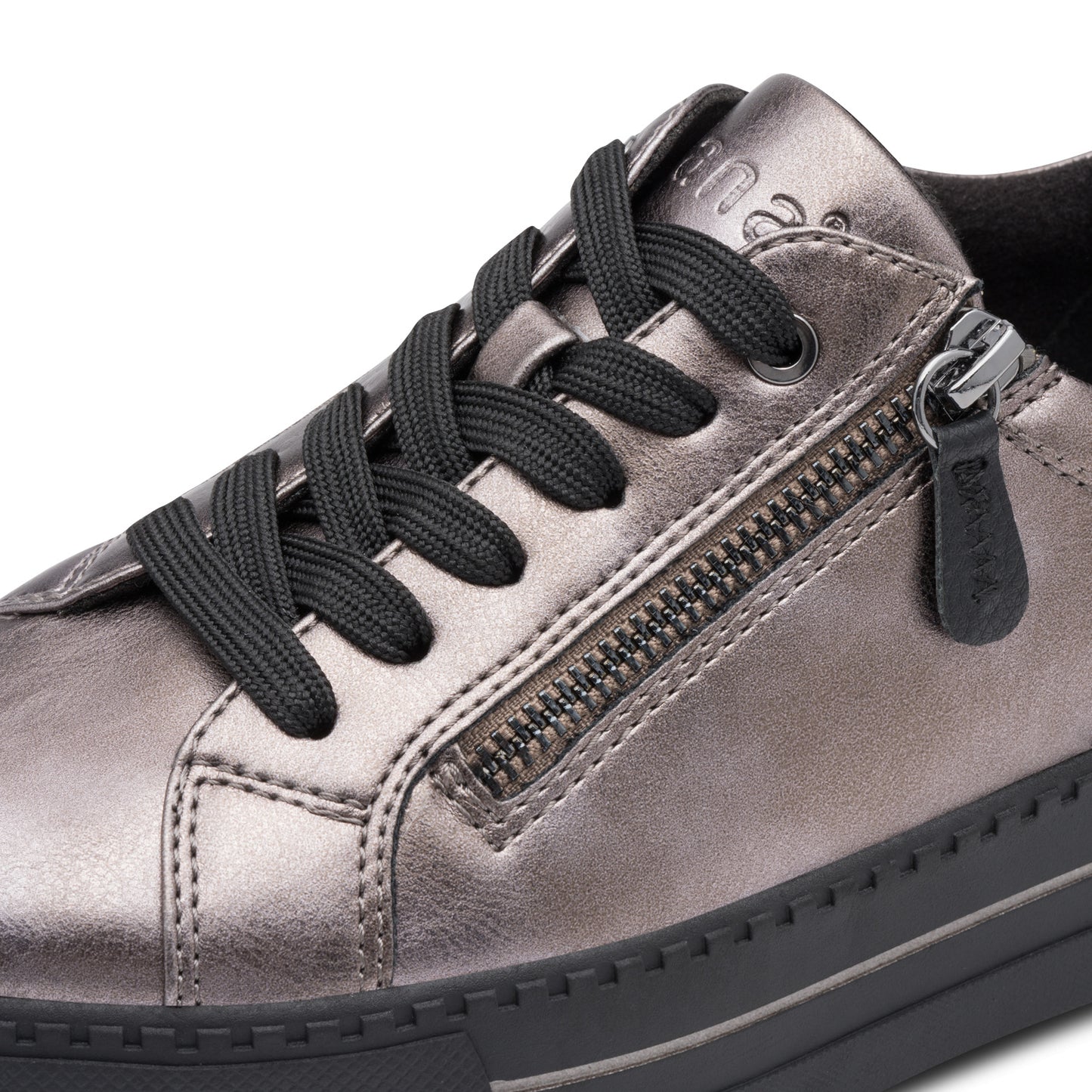 Jana Shoes 8-23767-43 906 H Fit Pewter & Black Combi Trainers - Vegan