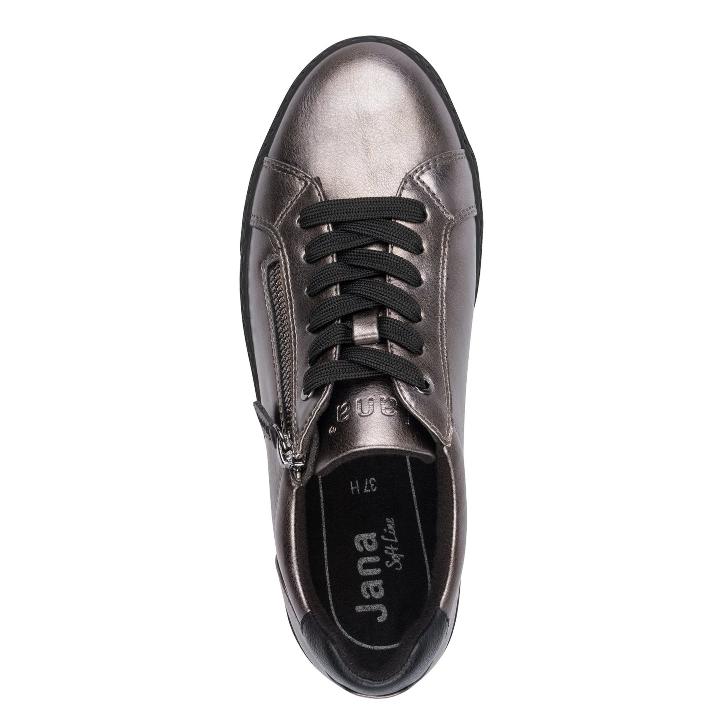 Jana Shoes 8-23767-43 906 H Fit Pewter & Black Combi Trainers - Vegan