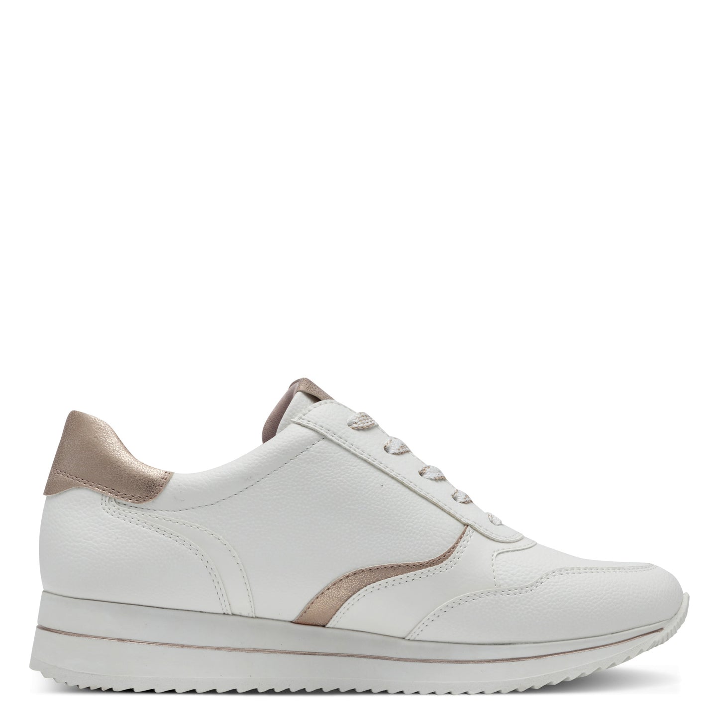 Jana Shoes 8-23774-43 152 White & Rose Gold Sneakers with Zip