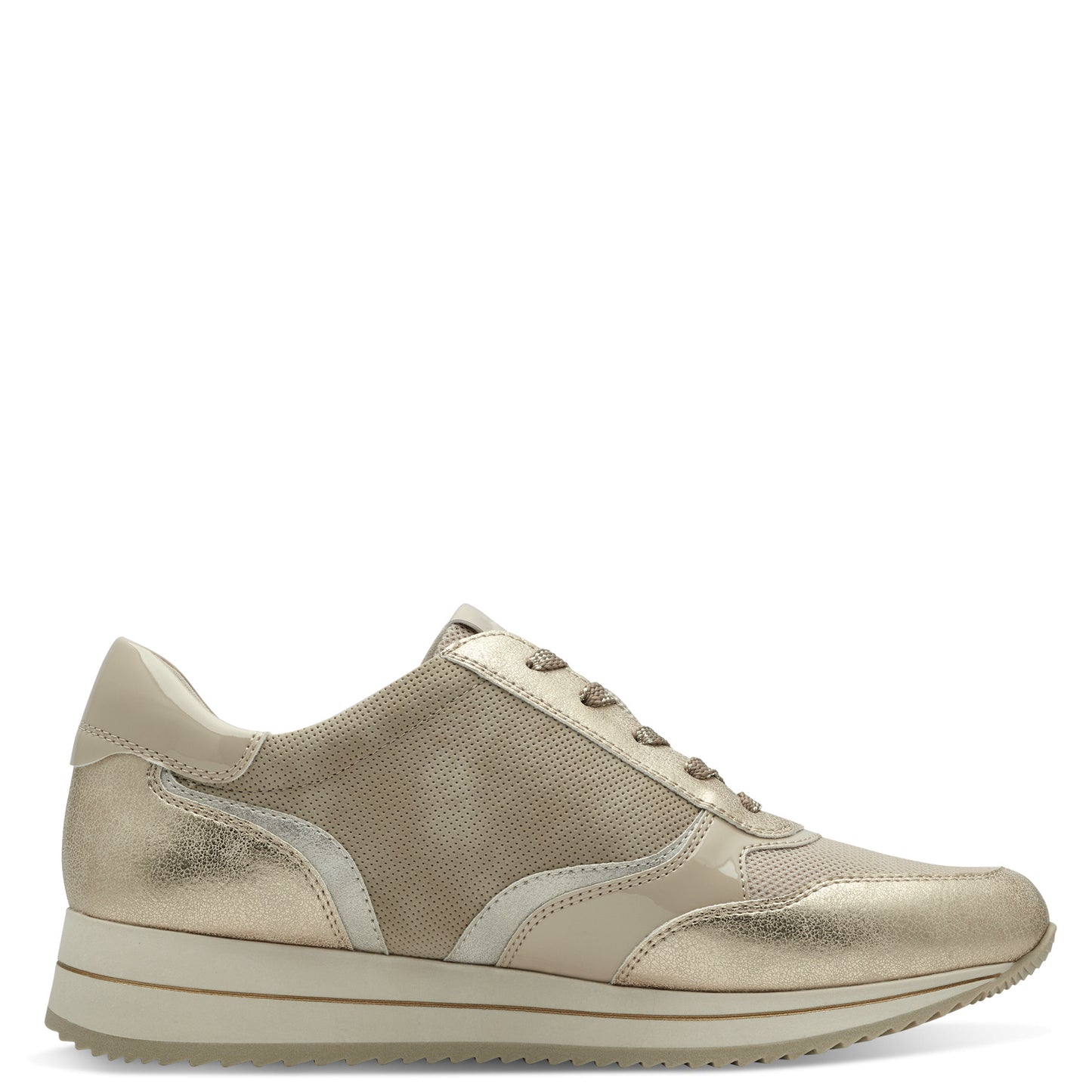 Jana Shoes 8-23774-43-499 Beige/Gold Trainers with Zip