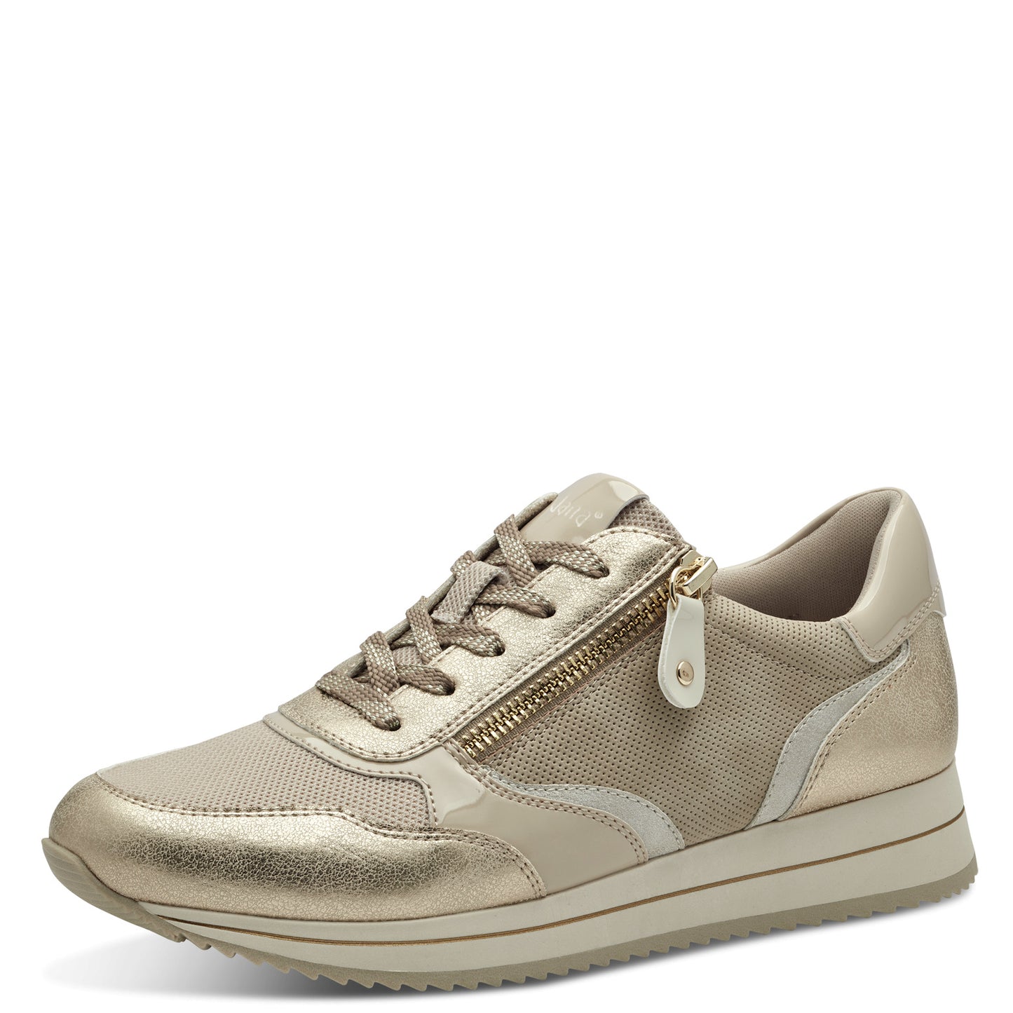 Jana Shoes 8-23774-43-499 Beige/Gold Trainers with Zip