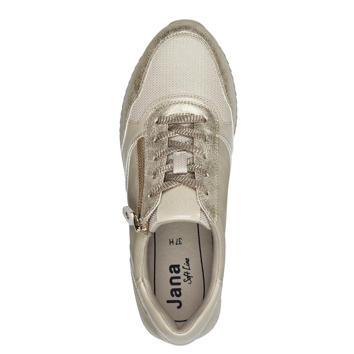 Jana Shoes 8-23774-43-499 Beige/Gold Trainers with Zip