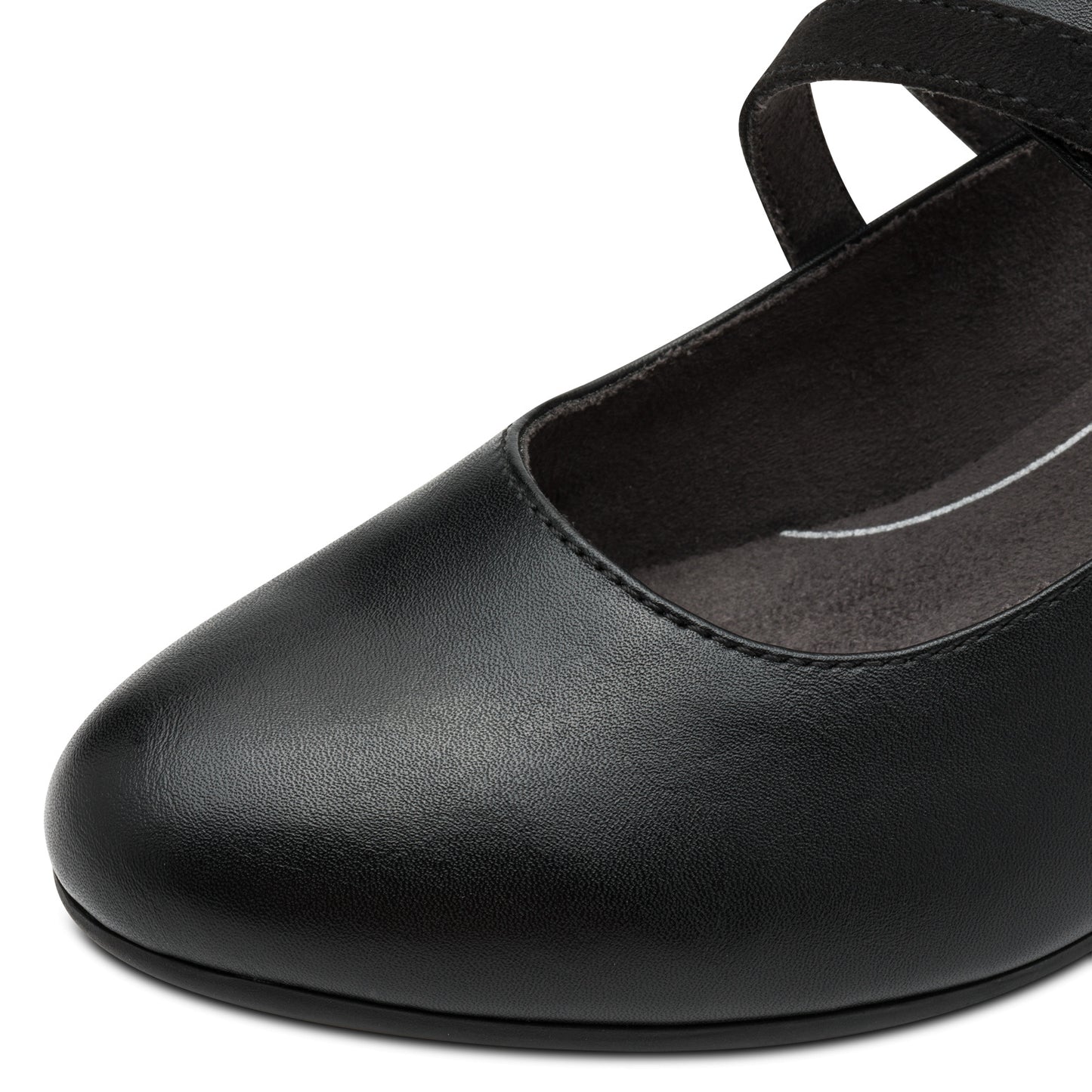 Jana Shoes 8-24465-43 001 H Fit Black Velcro Block Heels - Vegan