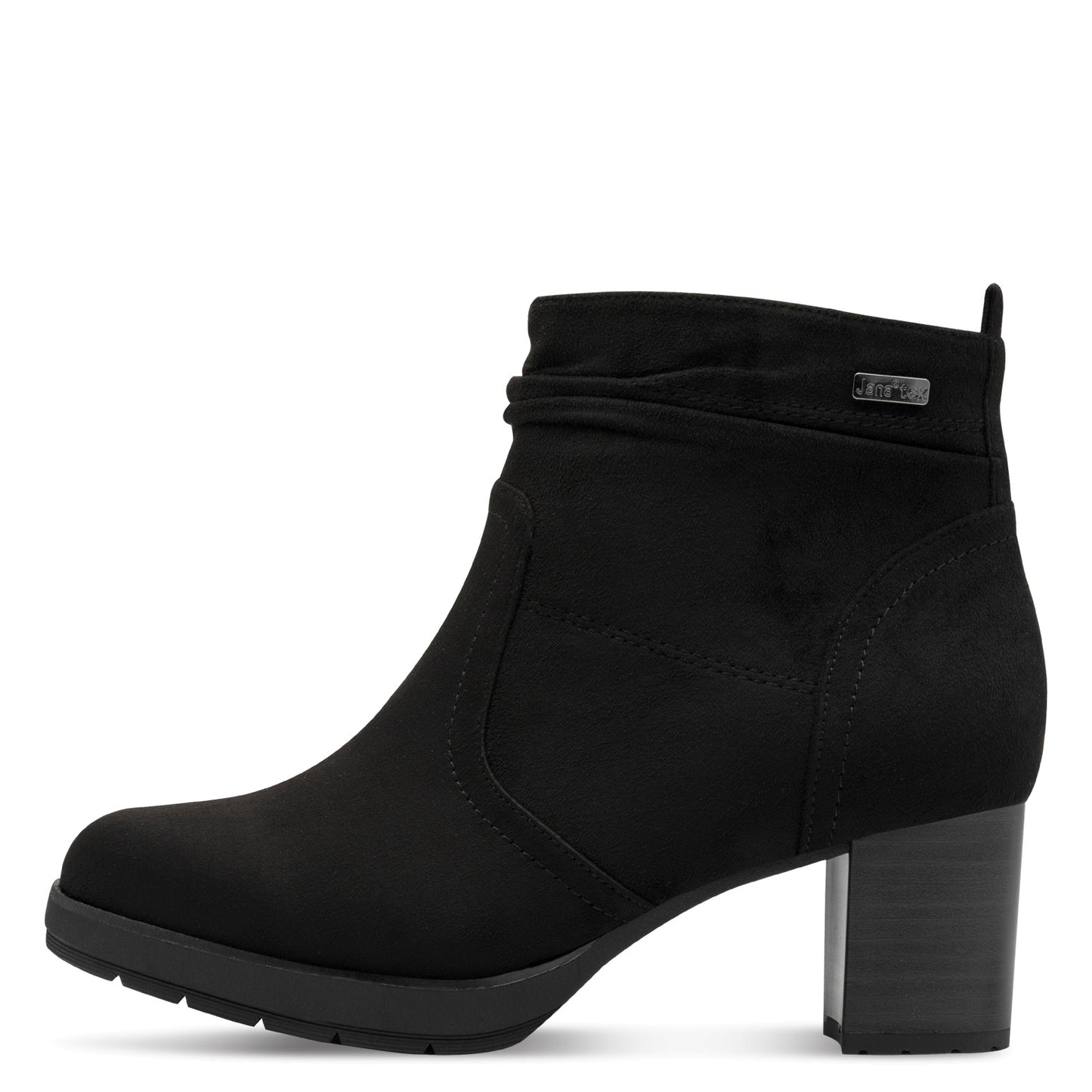 Jana Shoes TEX 8-26378-43 001 H Fit Black Block Heel Boots