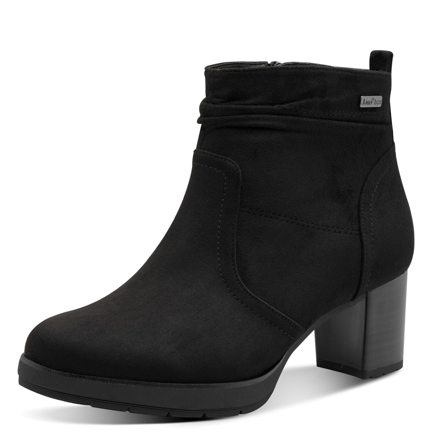 Jana Shoes TEX 8-26378-43 001 H Fit Black Block Heel Boots