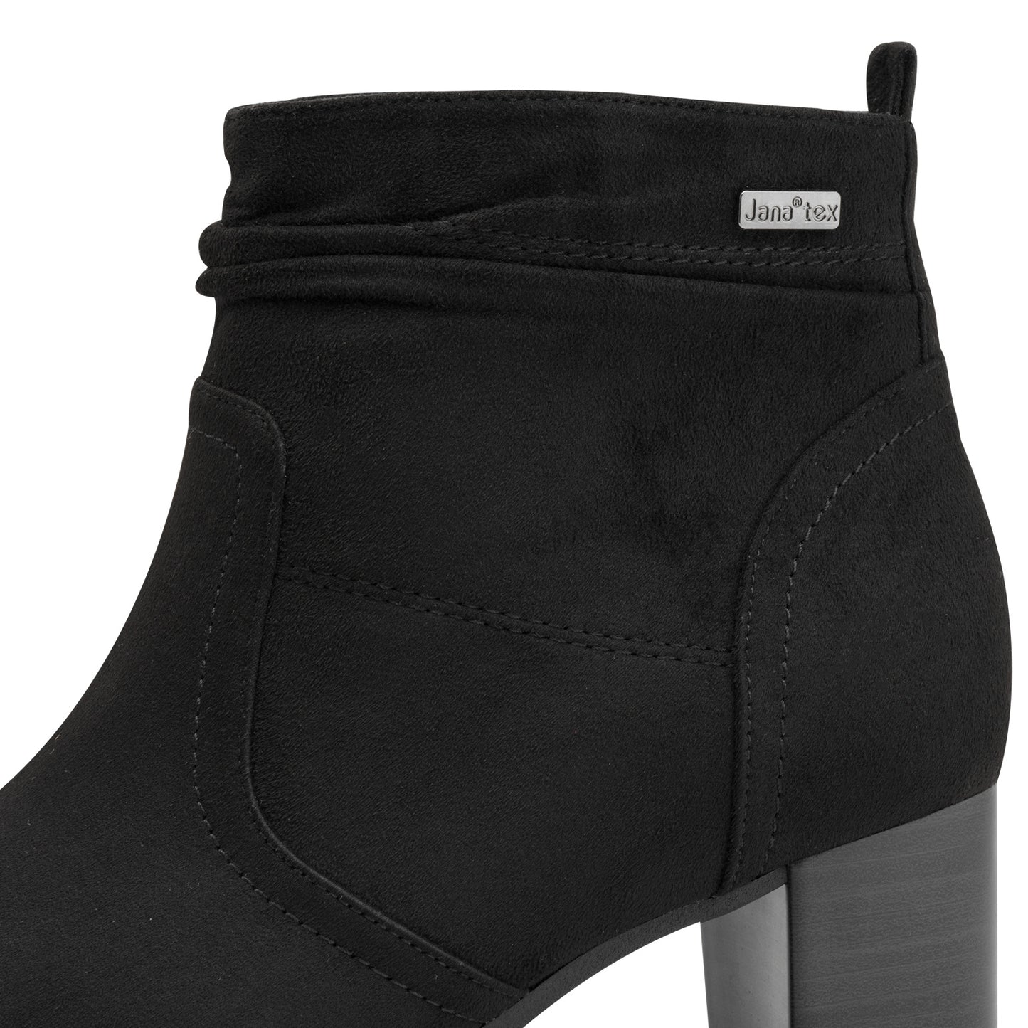 Jana Shoes TEX 8-26378-43 001 H Fit Black Block Heel Boots