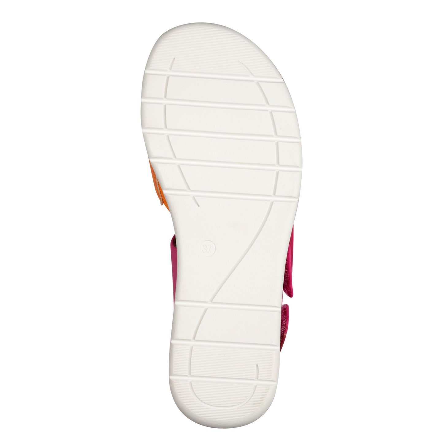 Jana Shoes 8-28266-44-656 Pink & Orange Velcro Sandals with Slingback Strap