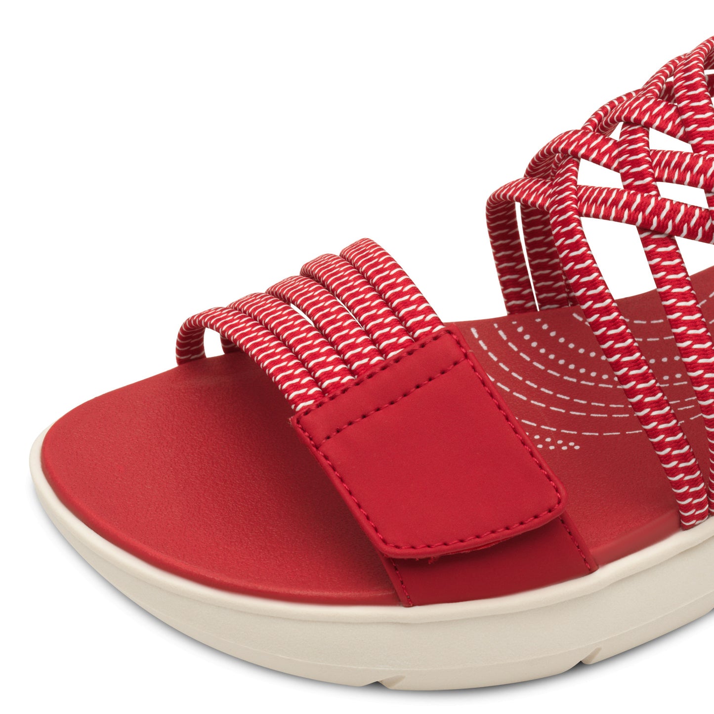 Jana Shoes 8-28766-42 500 Red Velcro Sandals with Slingback Strap