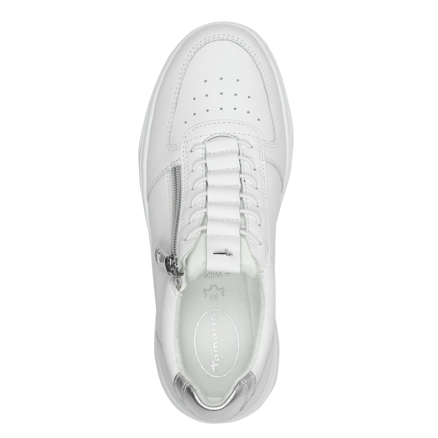 Tamaris Comfort 8-83709-44-191 White/Silver Trainers with Zip