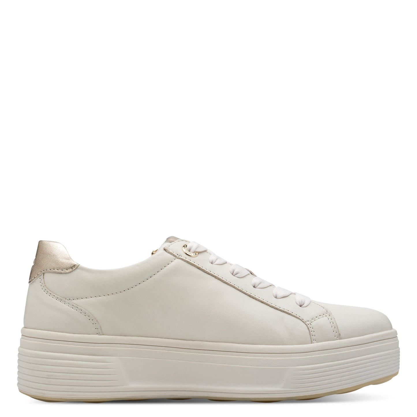 Tamaris Comfort 8-83716-44 190 Cream/Gold Zip Trainers with Zip
