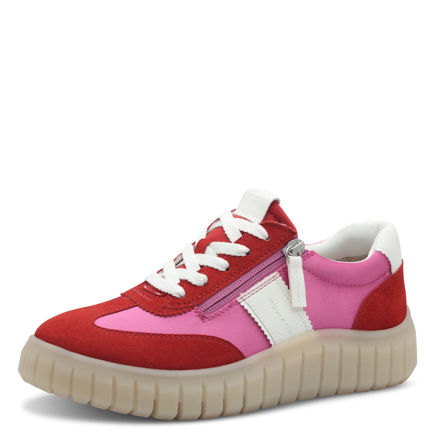 Tamaris Comfort 8-83719-44-507 Red/Fuchsia Pink Trainers with Zip